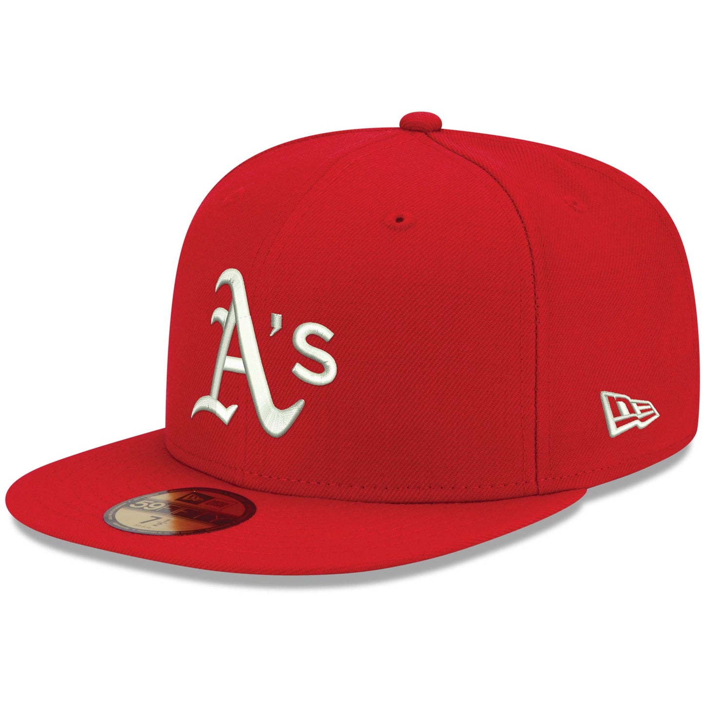 Oakland Athletics New Era White Logo 59FIFTY Fitted Hat - Red