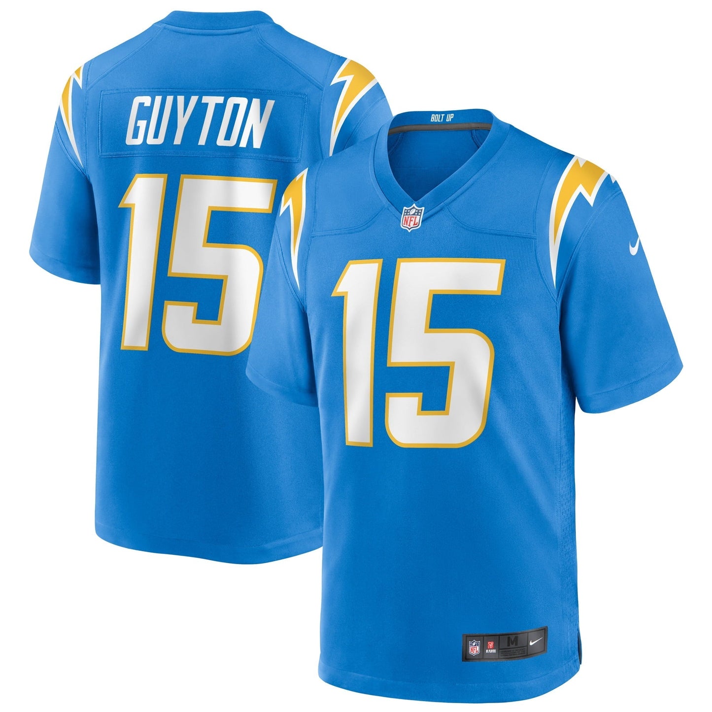Men's Nike Jalen Guyton Powder Blue Los Angeles Chargers Game Player Jersey