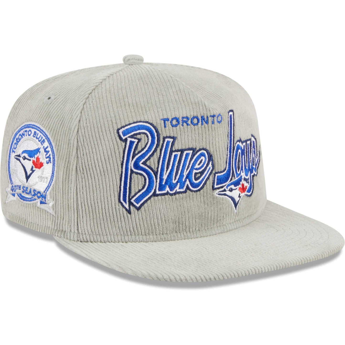 Toronto Blue Jays New Era Corduroy Golfer Adjustable Hat - Gray