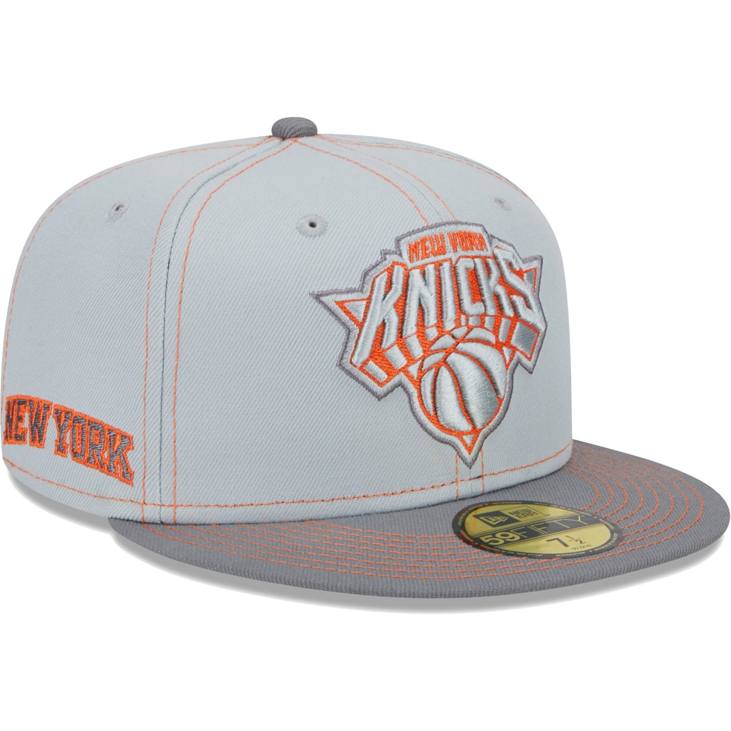 New York Knicks New Era Color Pop 59FIFTY Fitted Hat - Gray