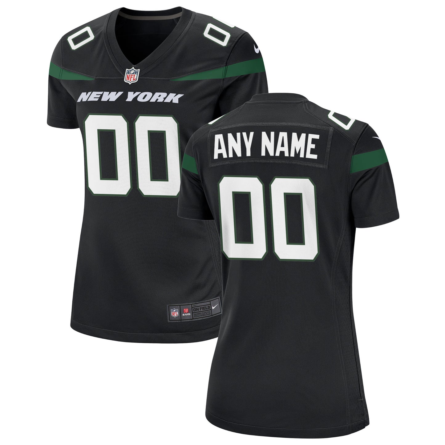 New York Jets Nike Women's Alternate Custom Game Jersey - Stealth Black
