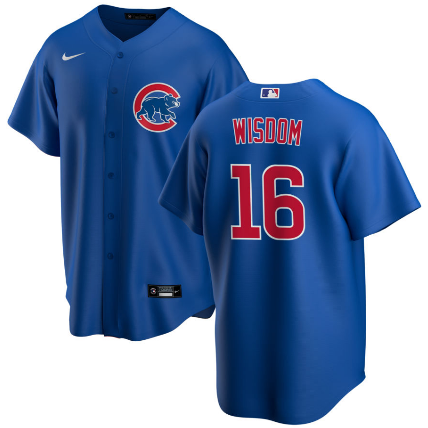 Men's Patrick Wisdom Chicago Cubs Premium Twill Blue Alternate Replica Jersey