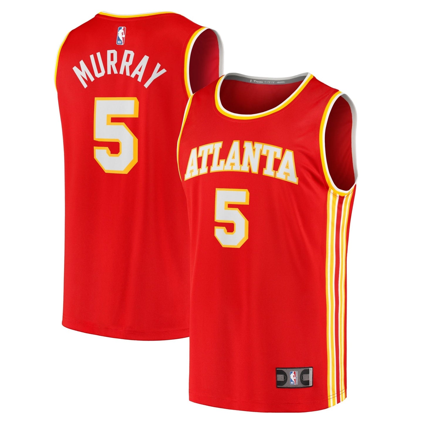Men's Fanatics Branded Dejounte Murray Red Atlanta Hawks Fast Break Replica Jersey - Icon Edition