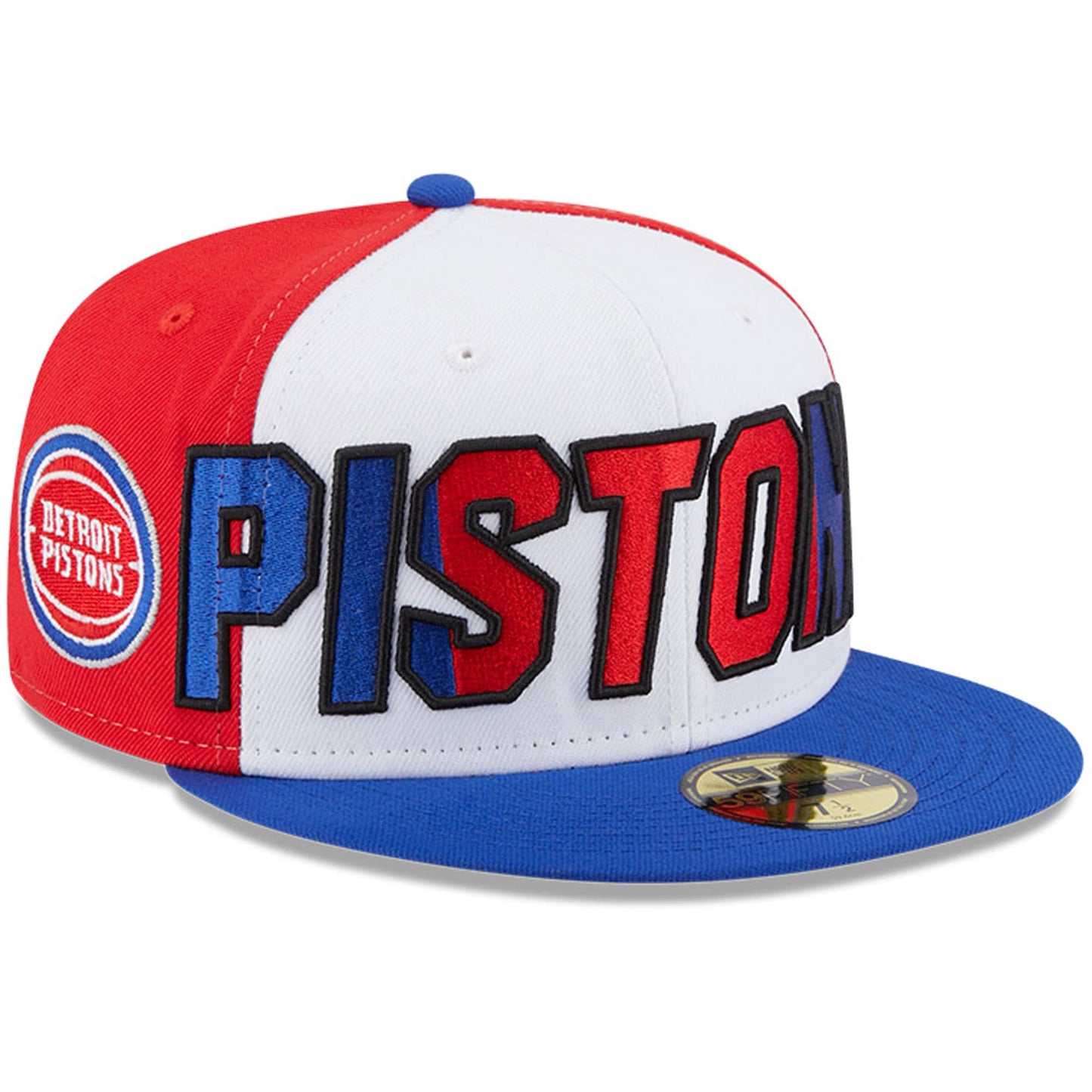 Detroit Pistons New Era Back Half 9FIFTY Fitted Hat - White/Blue