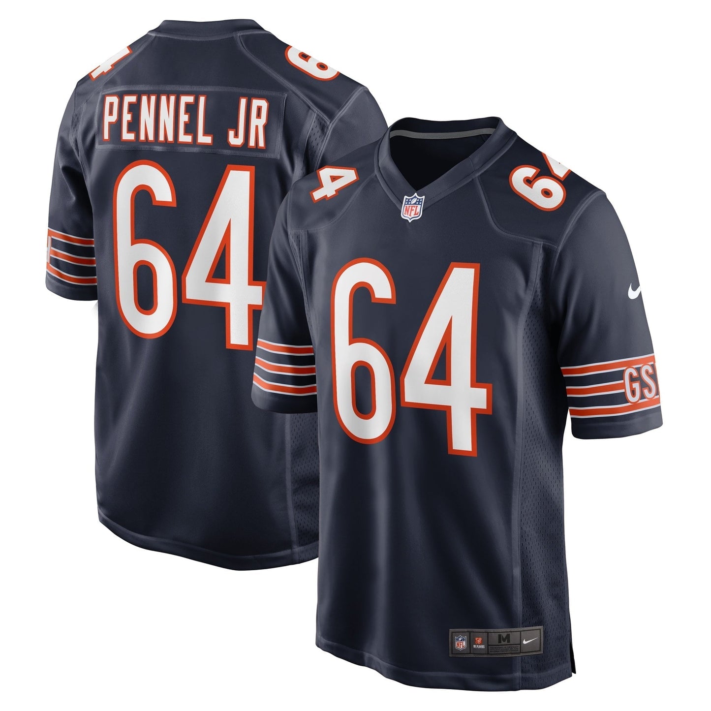 Men's Nike Mike Pennel Jr. Navy Chicago Bears Game Player Jersey