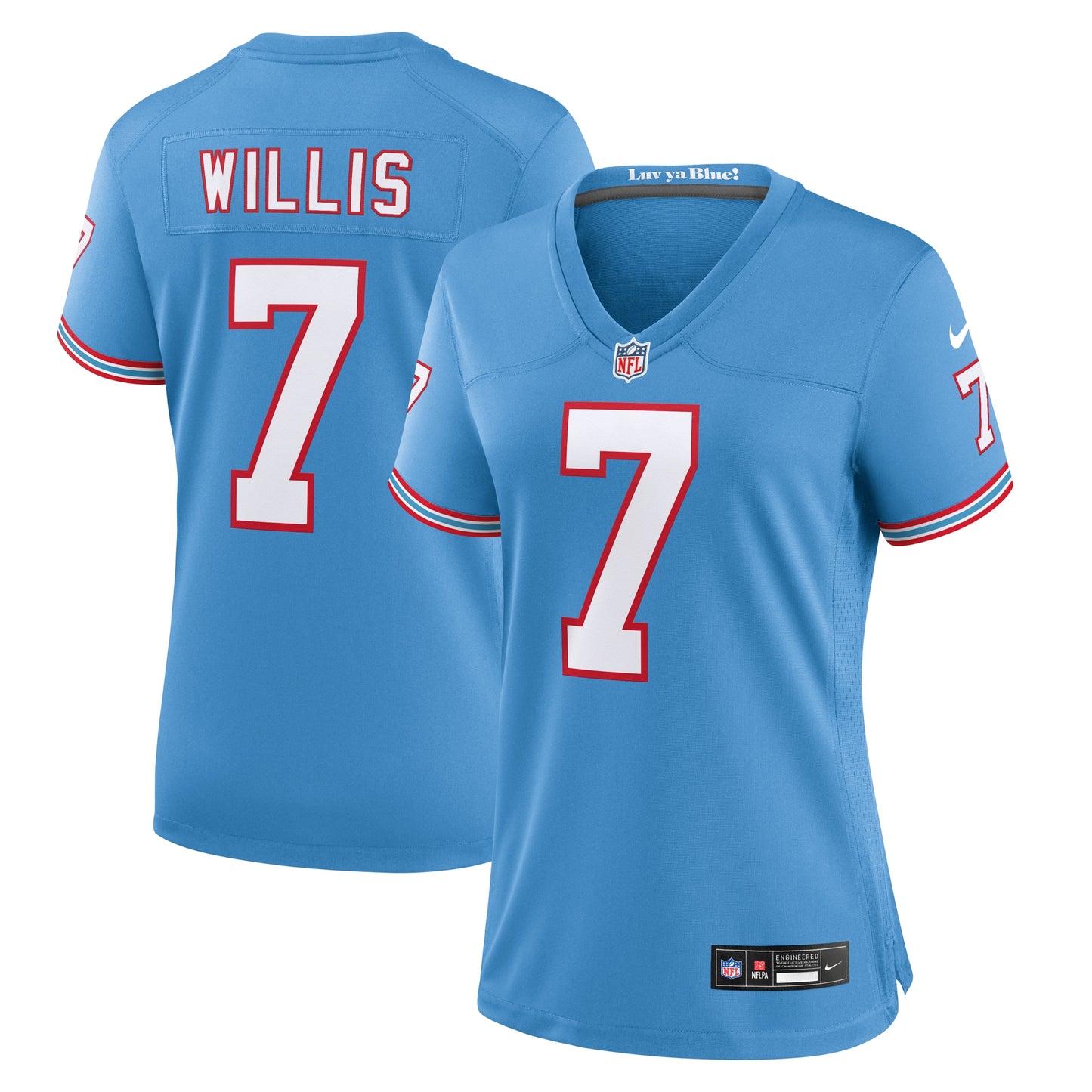 Malik Willis Tennessee Titans Nike Women's Oilers Throwback Player Game Jersey - Light Blue