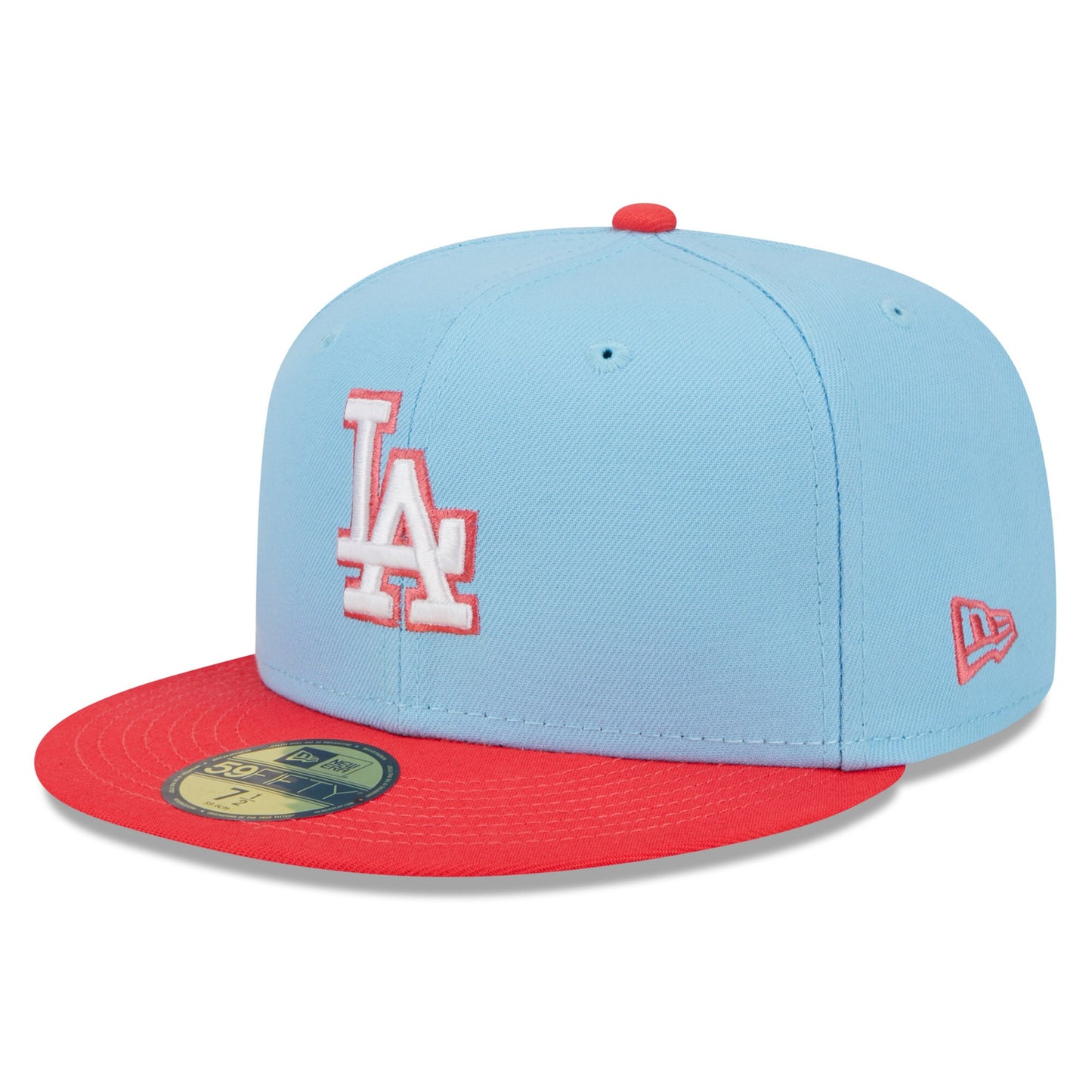Los Angeles Dodgers New Era Spring Color Two-Tone 59FIFTY Fitted Hat - Light Blue/Red