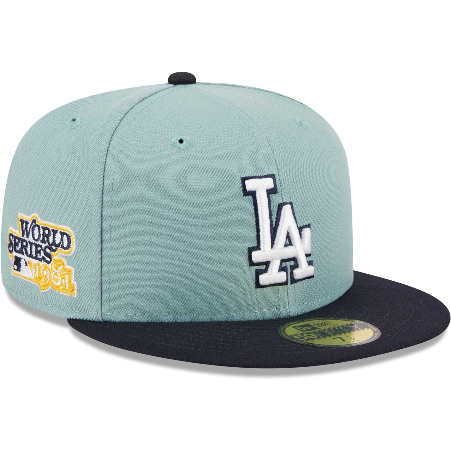 Los Angeles Dodgers New Era Beach Kiss 59FIFTY Fitted Hat - Light Blue/Navy