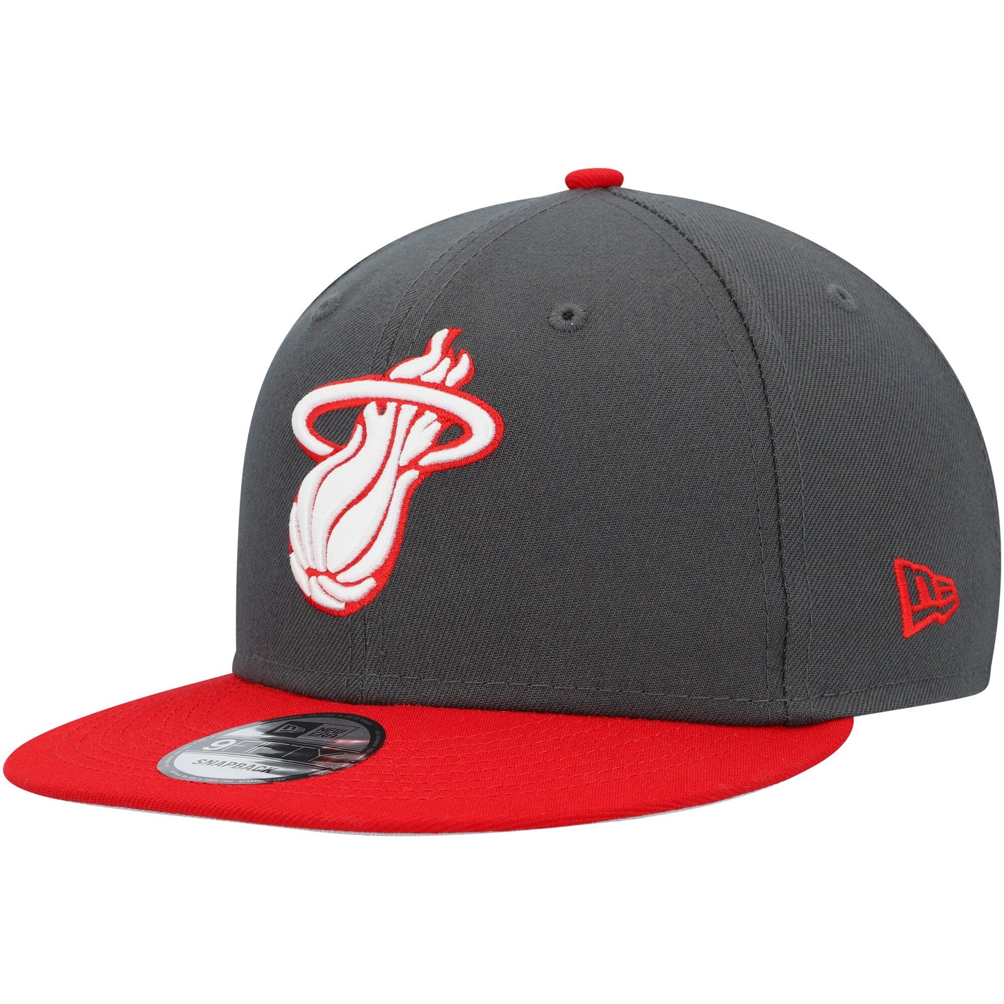 Miami Heat New Era Two-Tone Color Pack 9FIFTY Snapback Hat - Charcoal/Scarlet