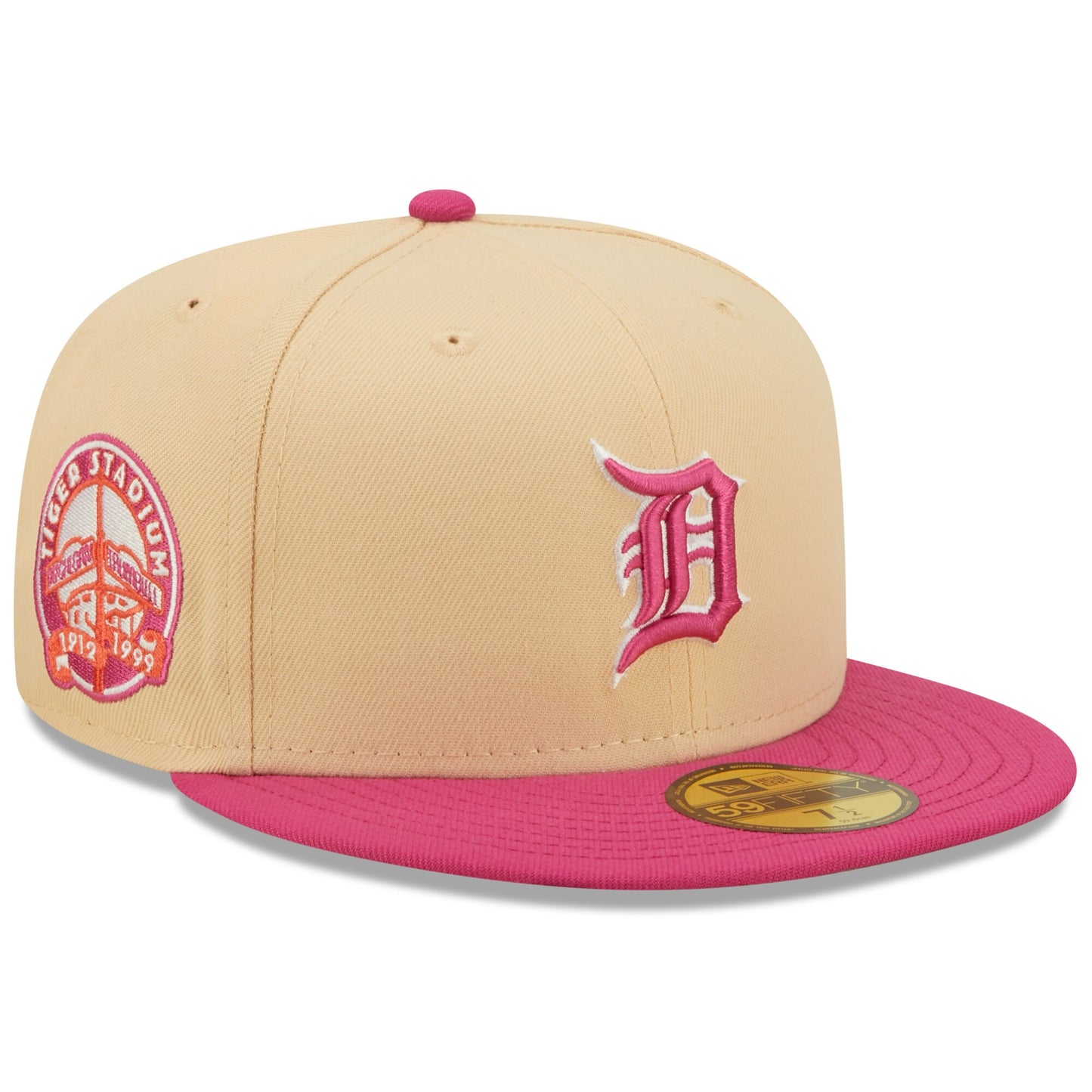 Detroit Tigers New Era Tiger Stadium Mango Passion 59FIFTY Fitted Hat - Orange/Pink