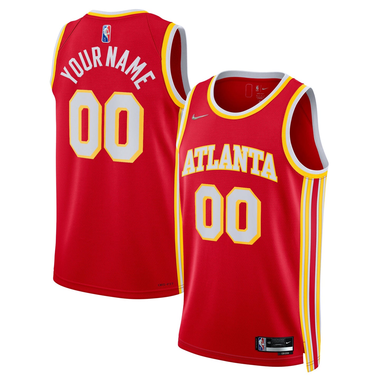 Atlanta Hawks Nike 2021/22 Diamond Swingman Custom Jersey - Icon Edition - Red