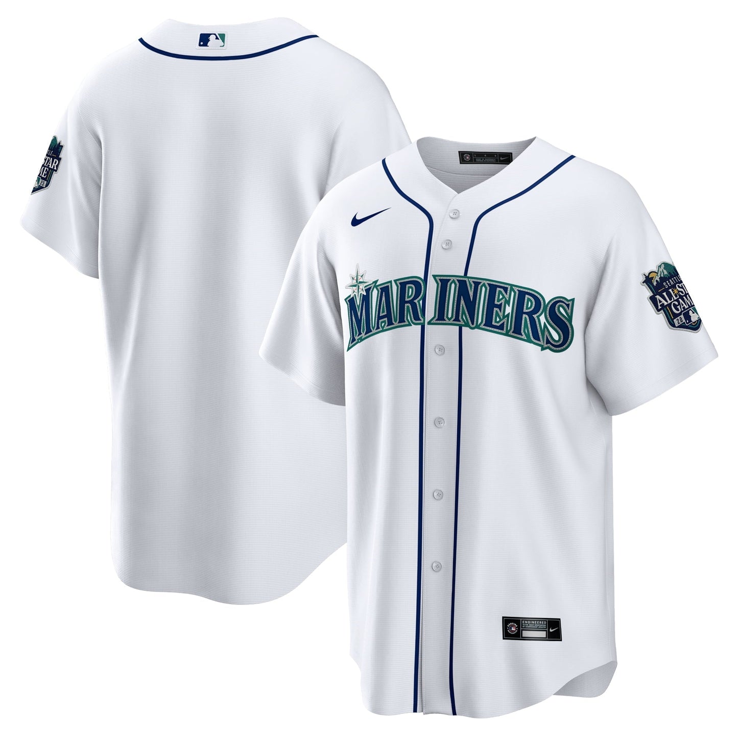 Men's Nike White Seattle Mariners Home 2023 MLB All-Star Game Patch Replica Player Jersey