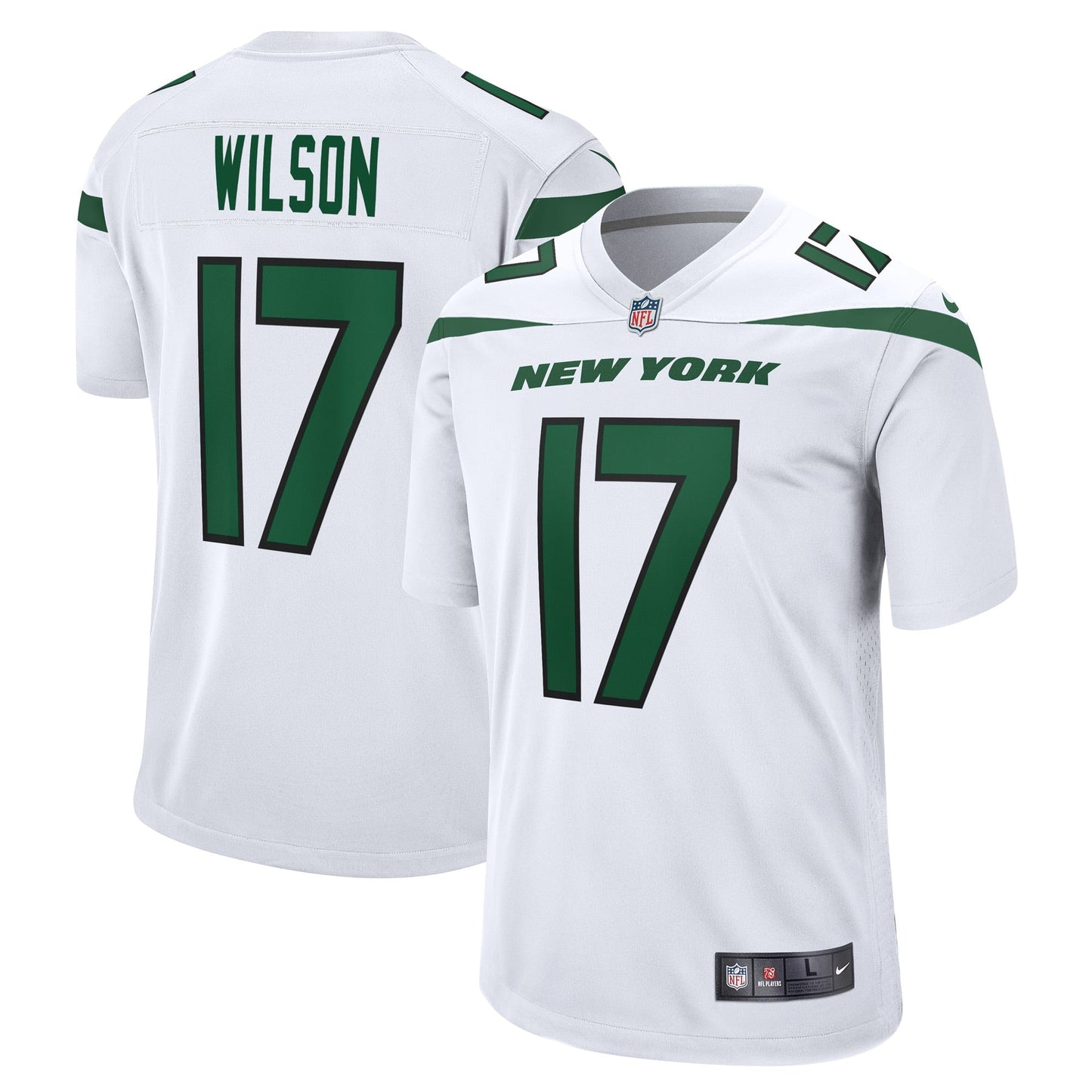 Men's Nike Garrett Wilson White New York Jets Game Player Jersey