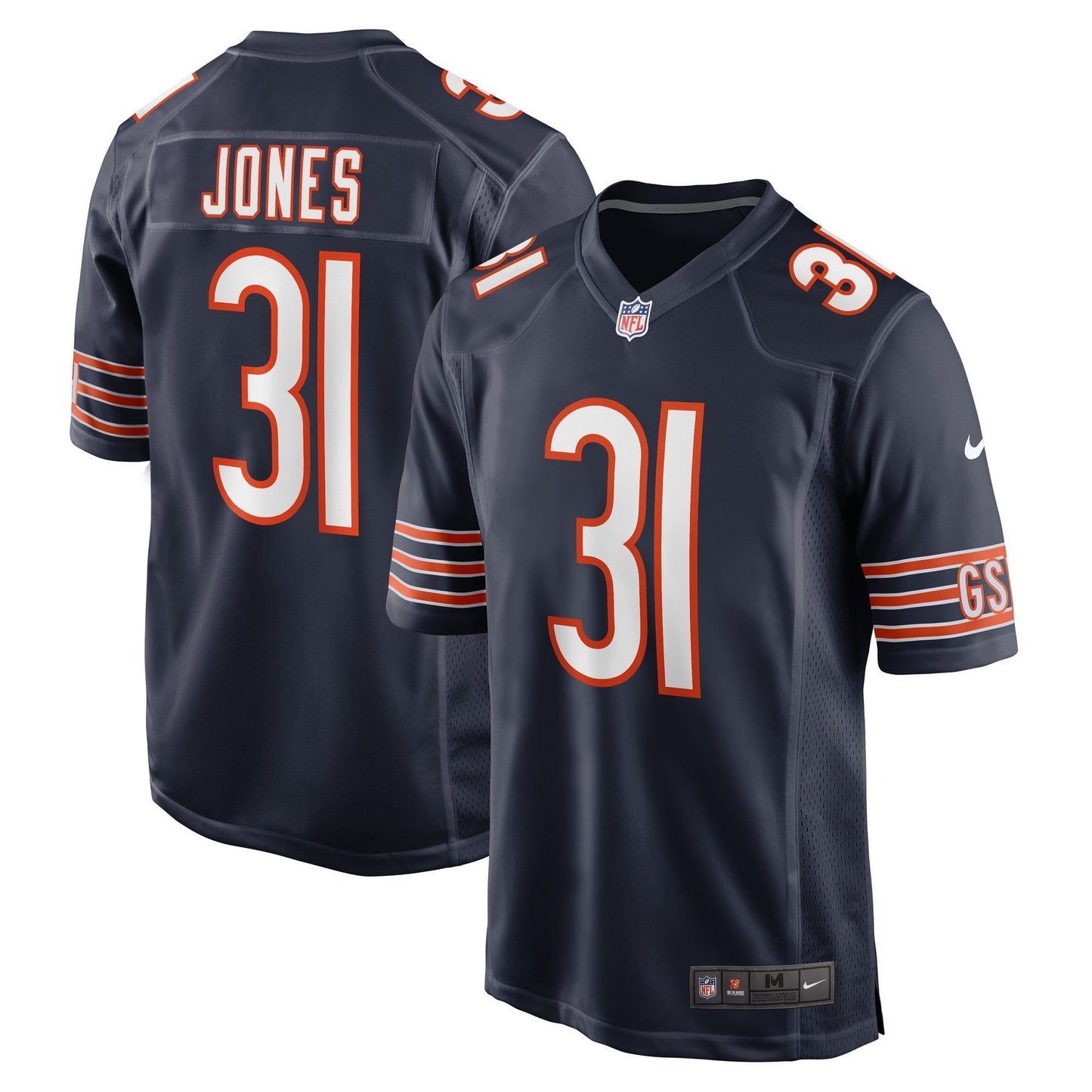 Men's Nike Jaylon Jones Navy Chicago Bears Game Player Jersey