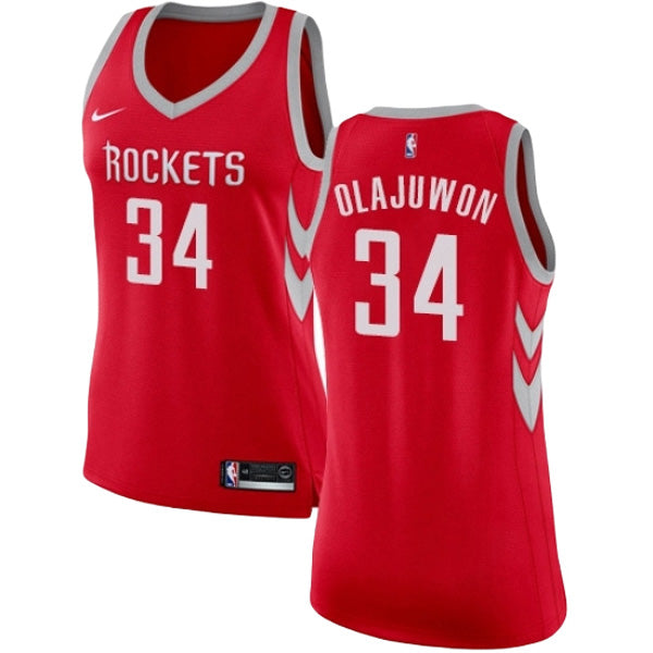 Women's Houston Rockets Hakeem Olajuwon Icon Edition Jersey - Red