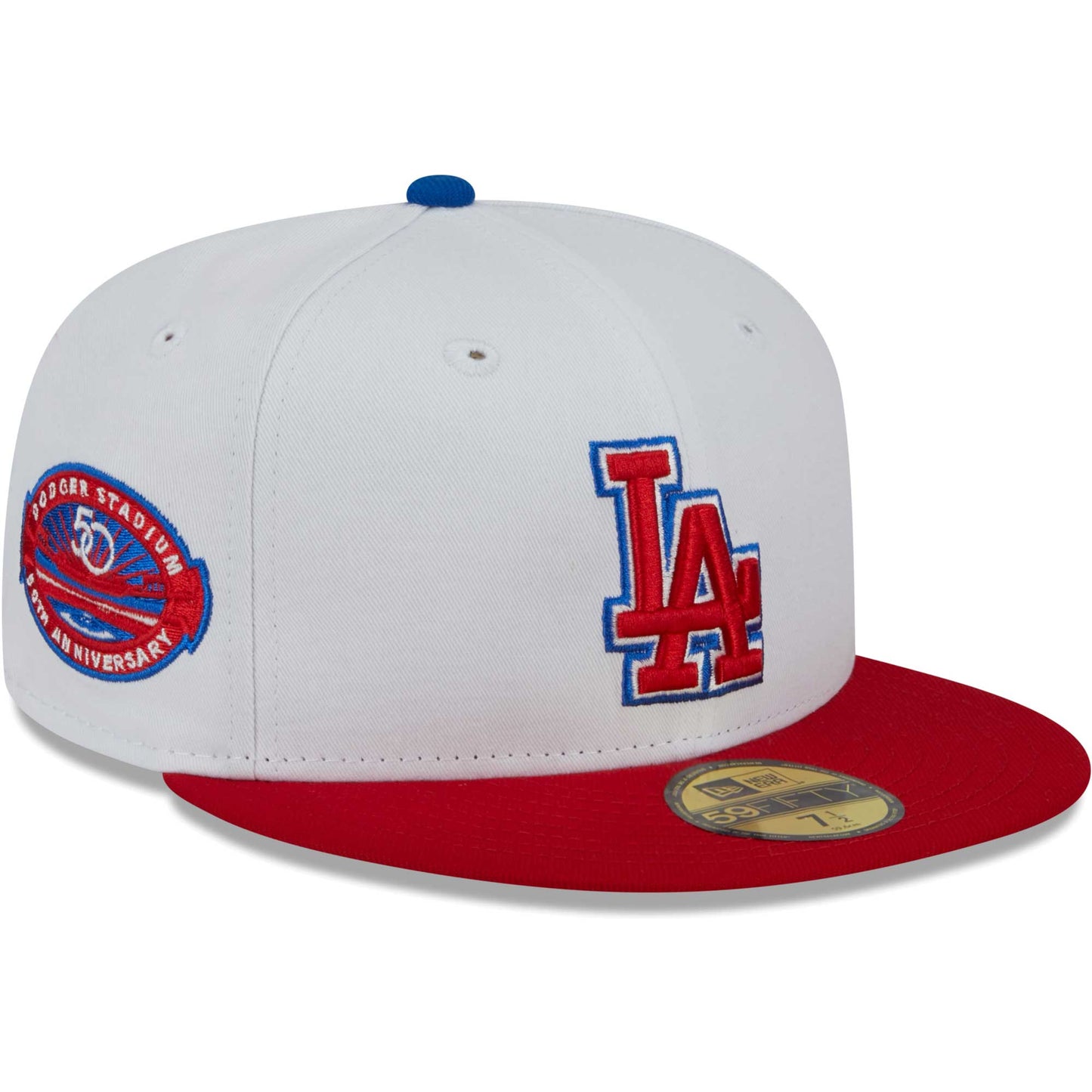 Los Angeles Dodgers New Era Undervisor 59FIFTY Fitted Hat - White/Red