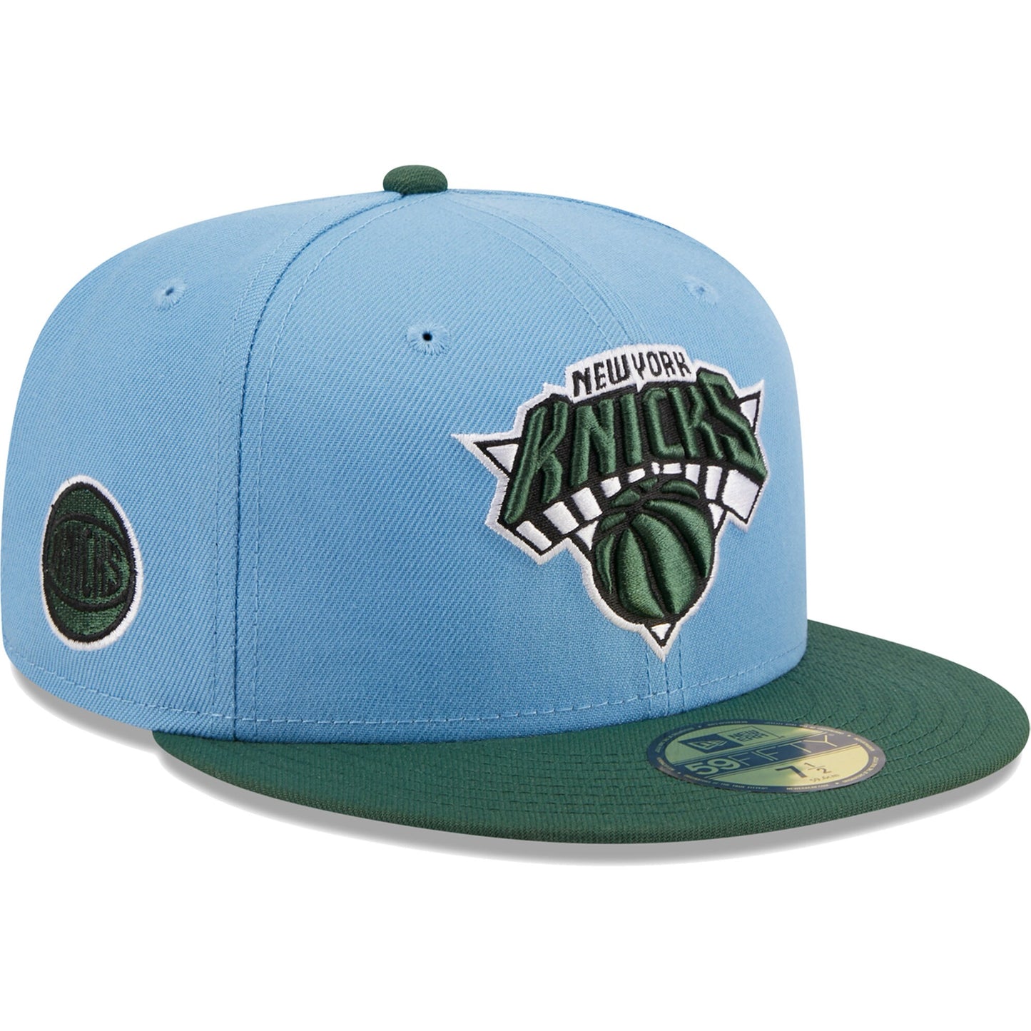 New York Knicks New Era Two-Tone 59FIFTY Fitted Hat - Light Blue/Green