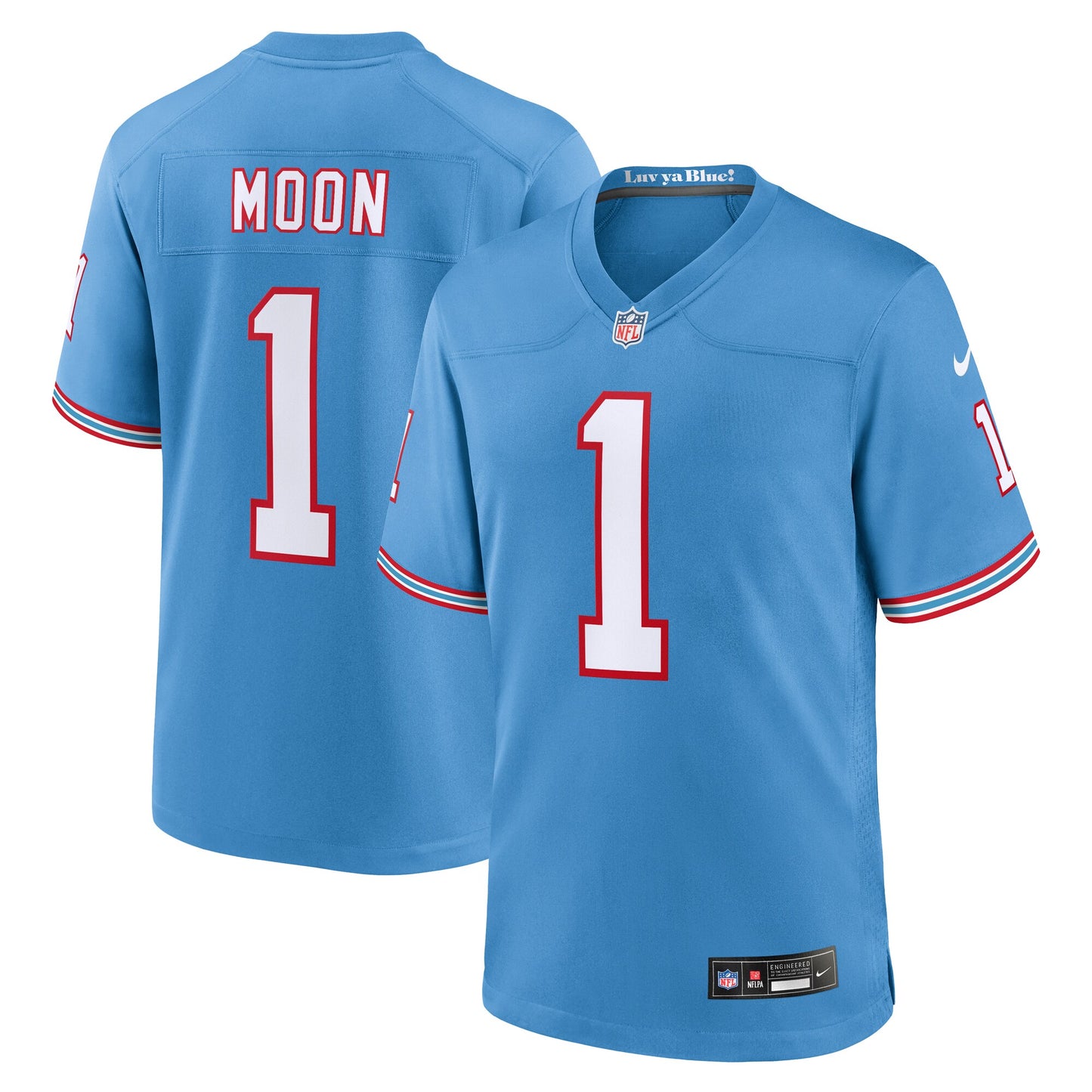 Warren Moon Tennessee Titans Nike Oilers Throwback Retired Player Game Jersey - Light Blue