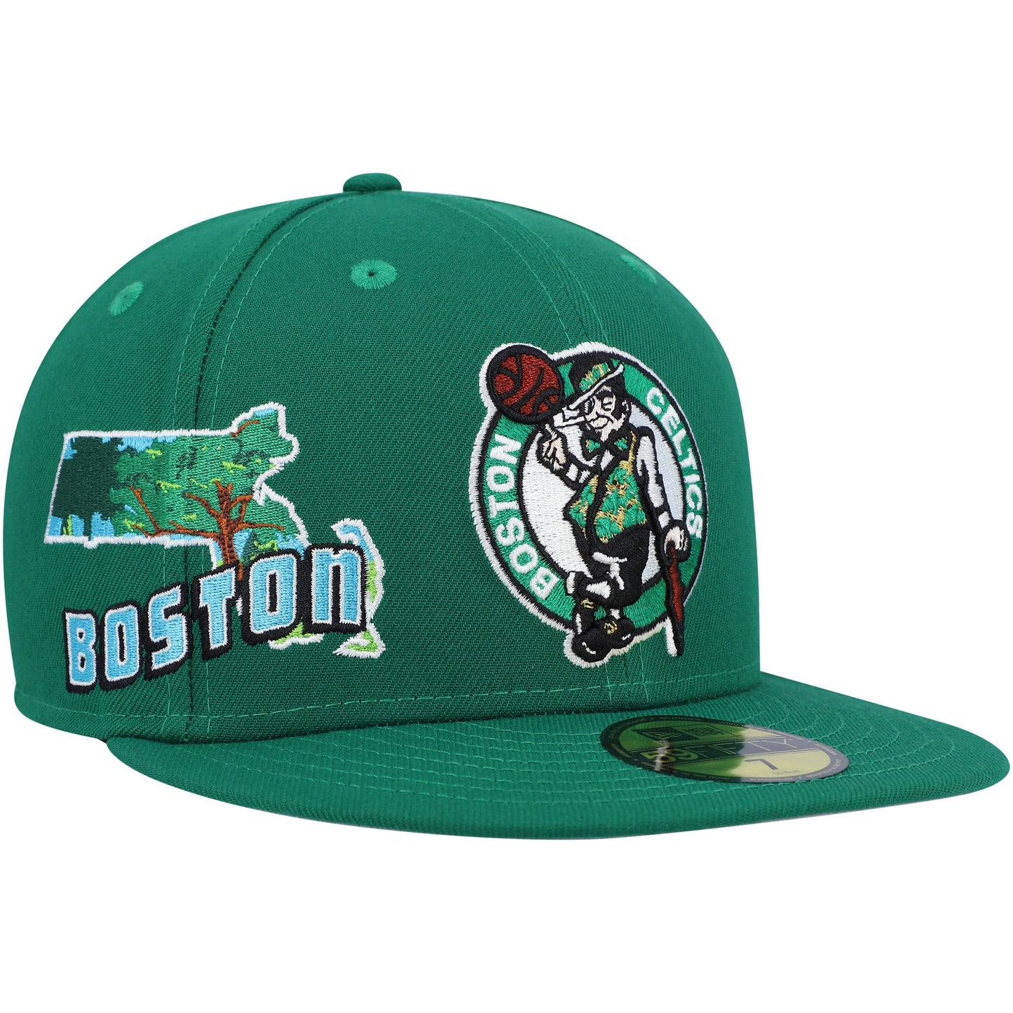 Boston Celtics New Era Stateview 59FIFTY Fitted Hat - Kelly Green