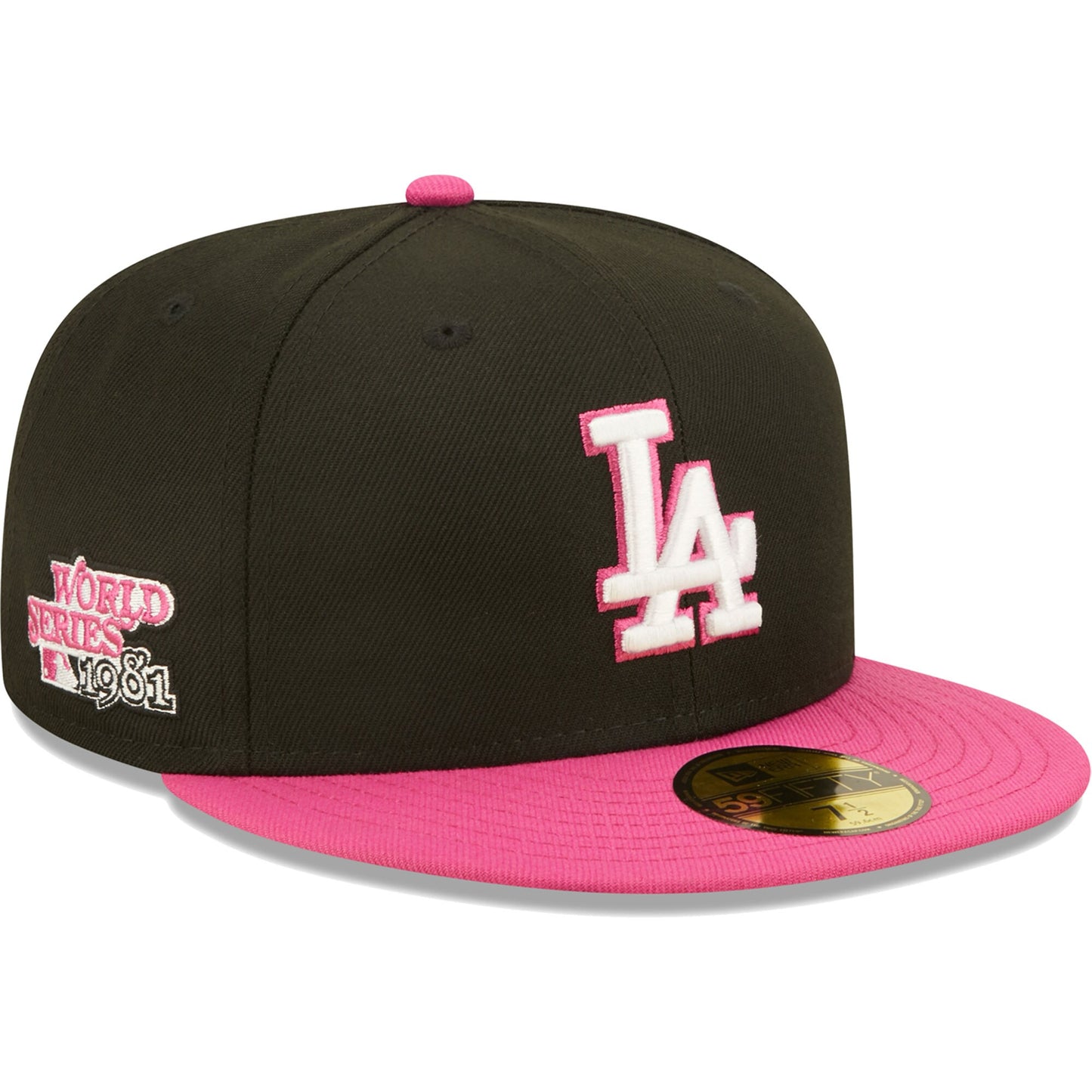 Los Angeles Dodgers New Era 1981 World Series Champions Passion 59FIFTY Fitted Hat - Black/Pink