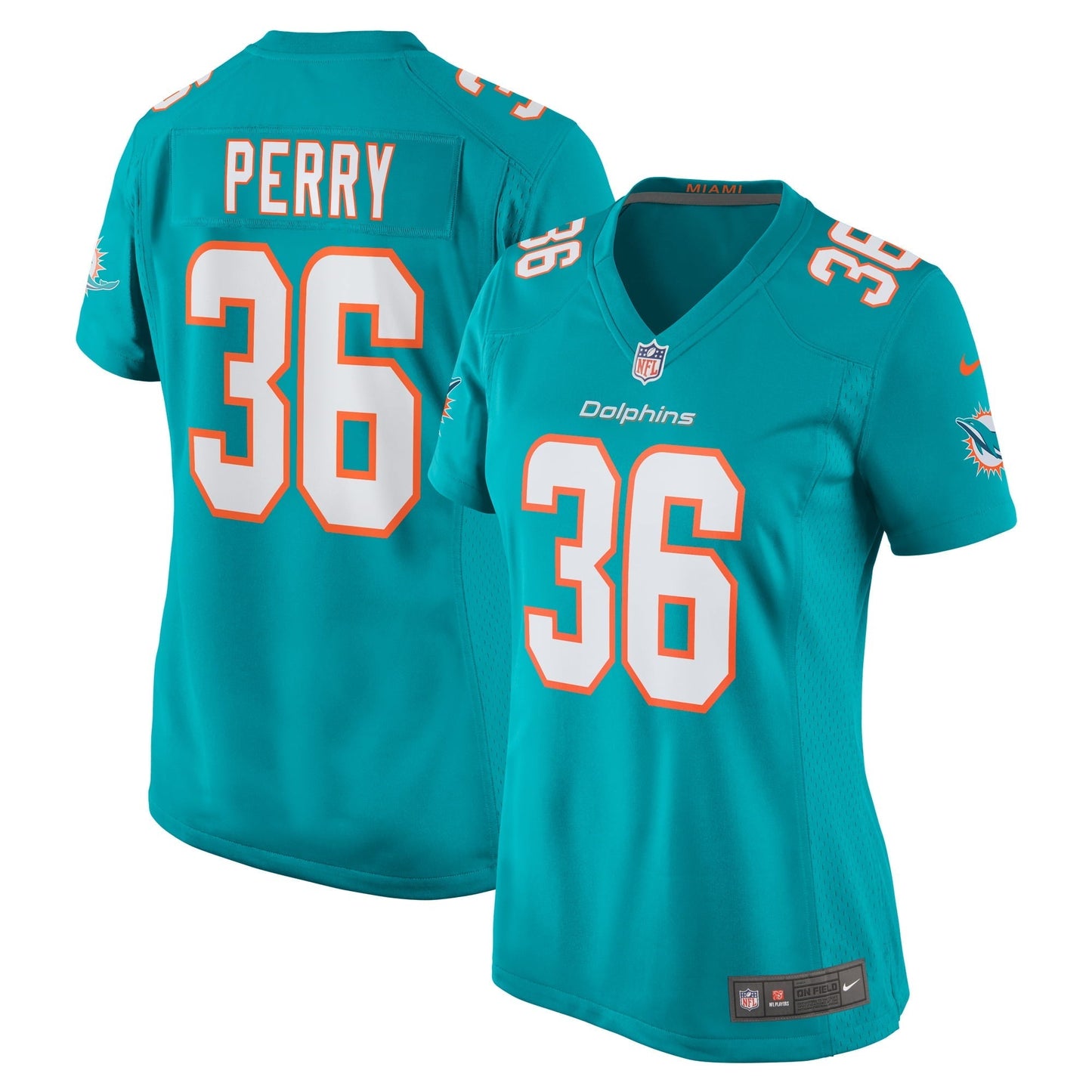 Women's Nike Jamal Perry Aqua Miami Dolphins Home Game Player Jersey