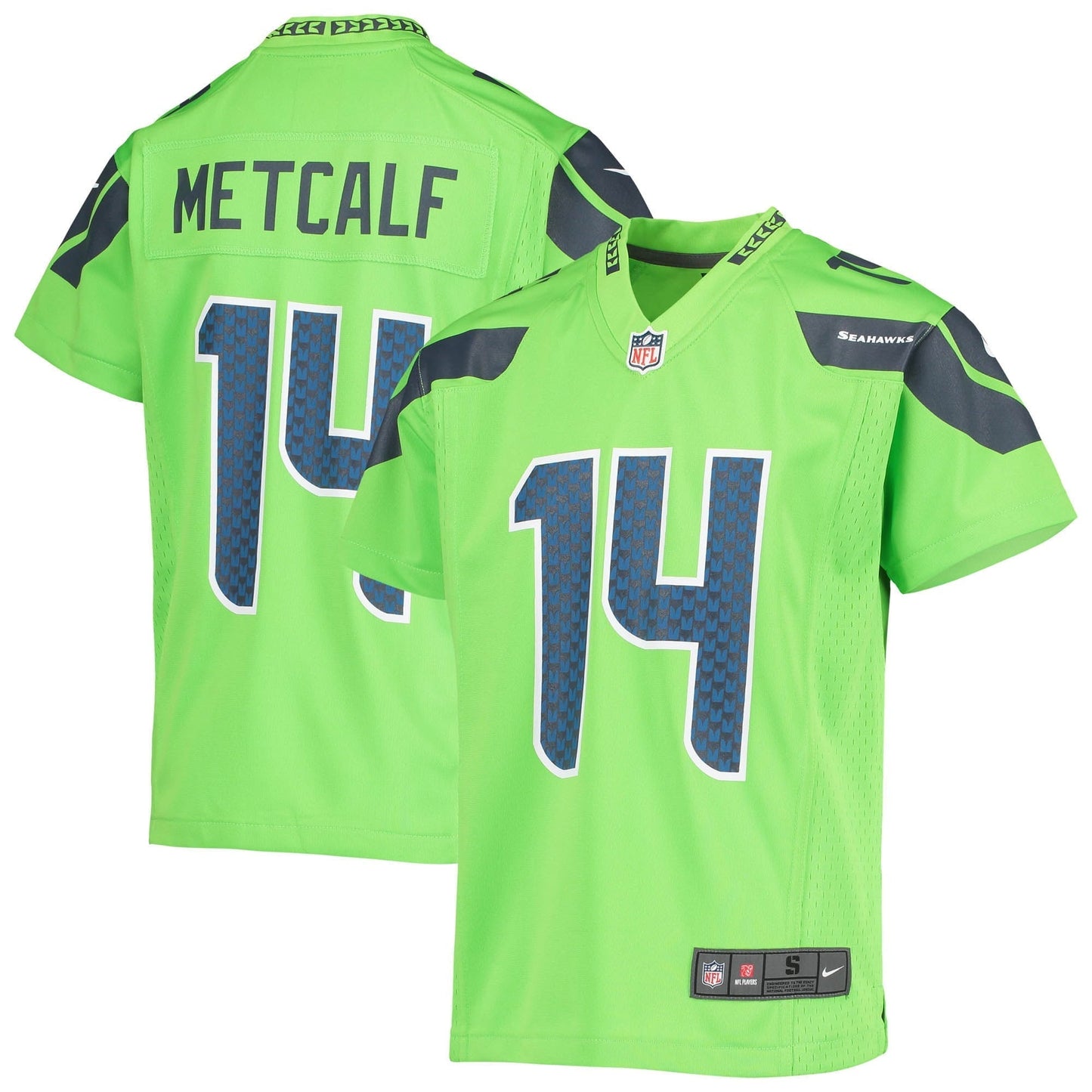 Youth Nike DK Metcalf Neon Green Seattle Seahawks Game Jersey