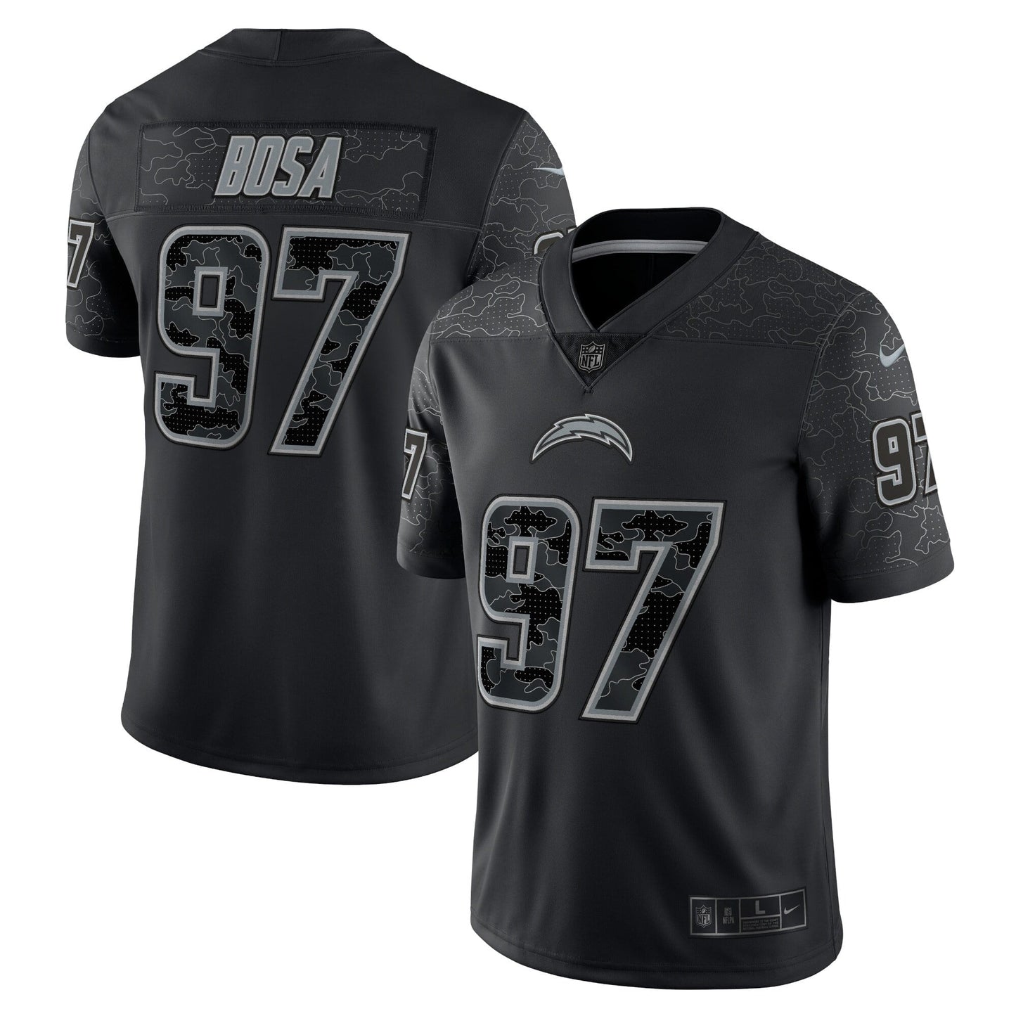 Men's Nike Joey Bosa Black Los Angeles Chargers RFLCTV Limited Jersey