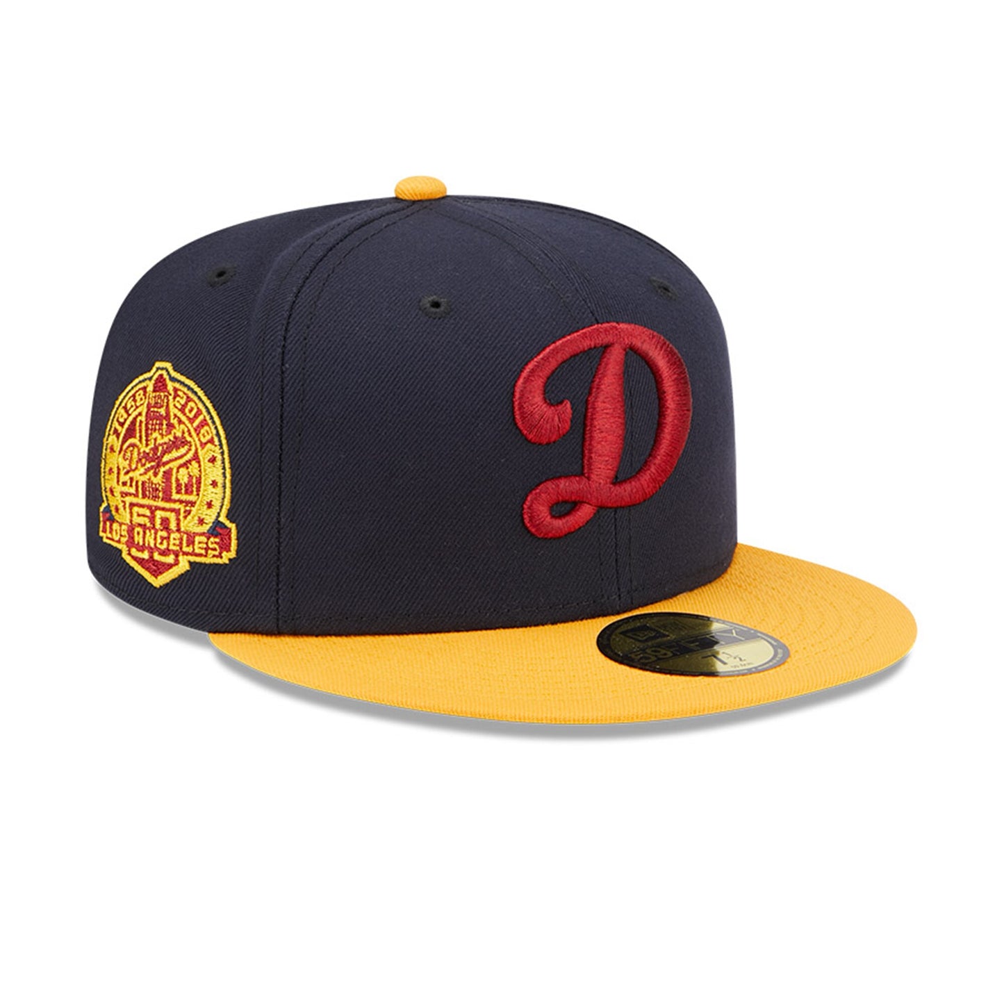 Los Angeles Dodgers New Era 60th Anniversary Primary Logo 59FIFTY Fitted Hat - Navy/Gold