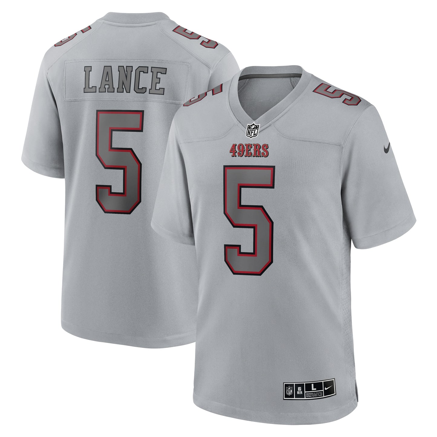 Trey Lance San Francisco 49ers Nike Atmosphere Fashion Game Jersey - Gray