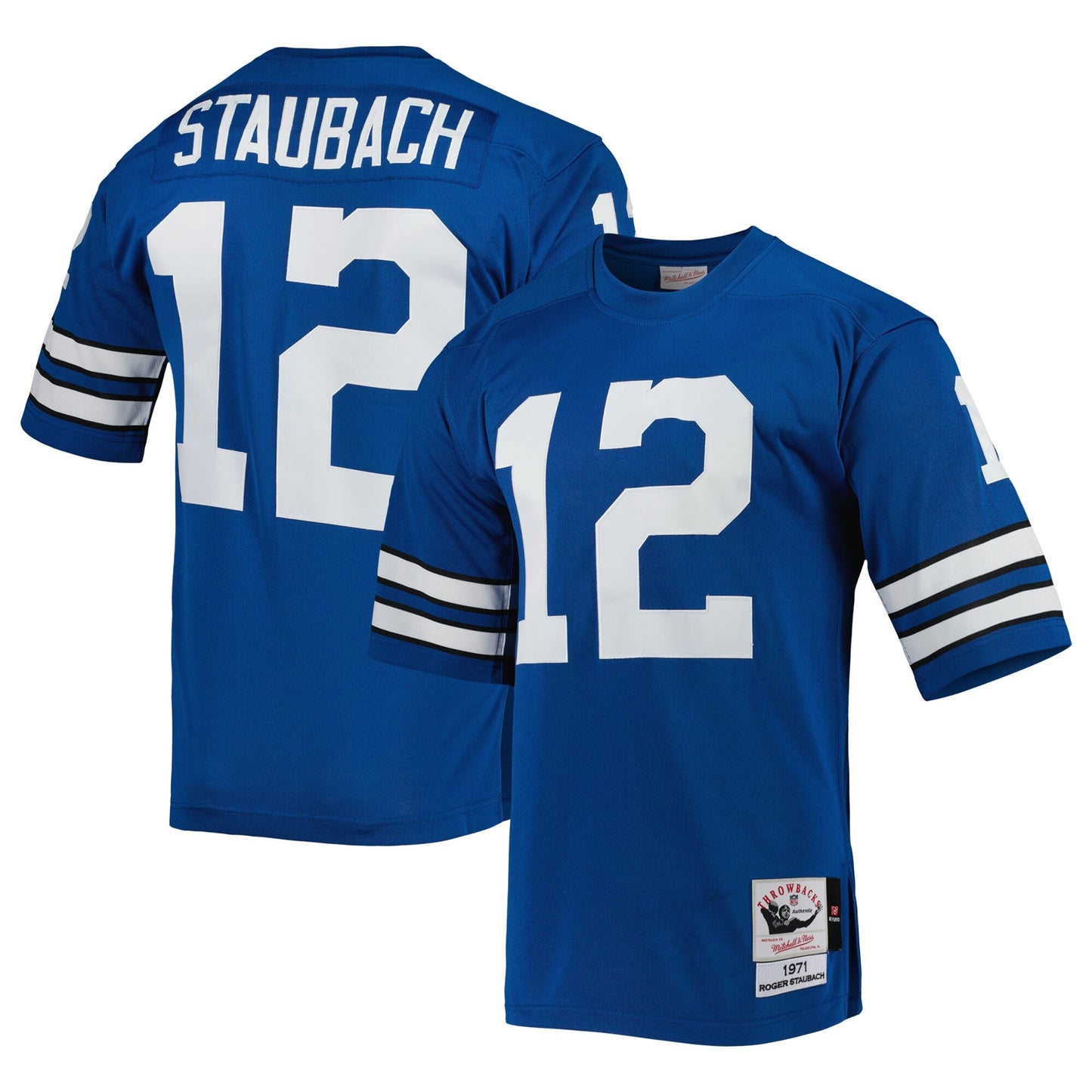 Roger Staubach Dallas Cowboys Mitchell & Ness 1971 Authentic Throwback Retired Player Jersey - Blue