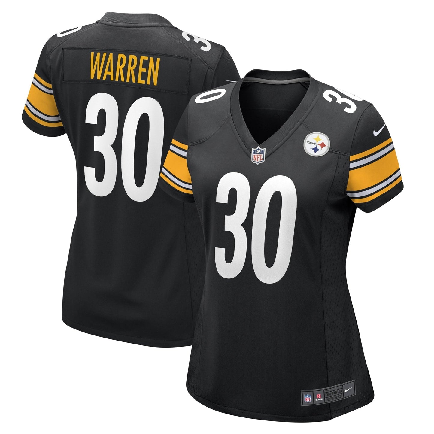 Women's Nike Jaylen Warren Black Pittsburgh Steelers Game Player Jersey