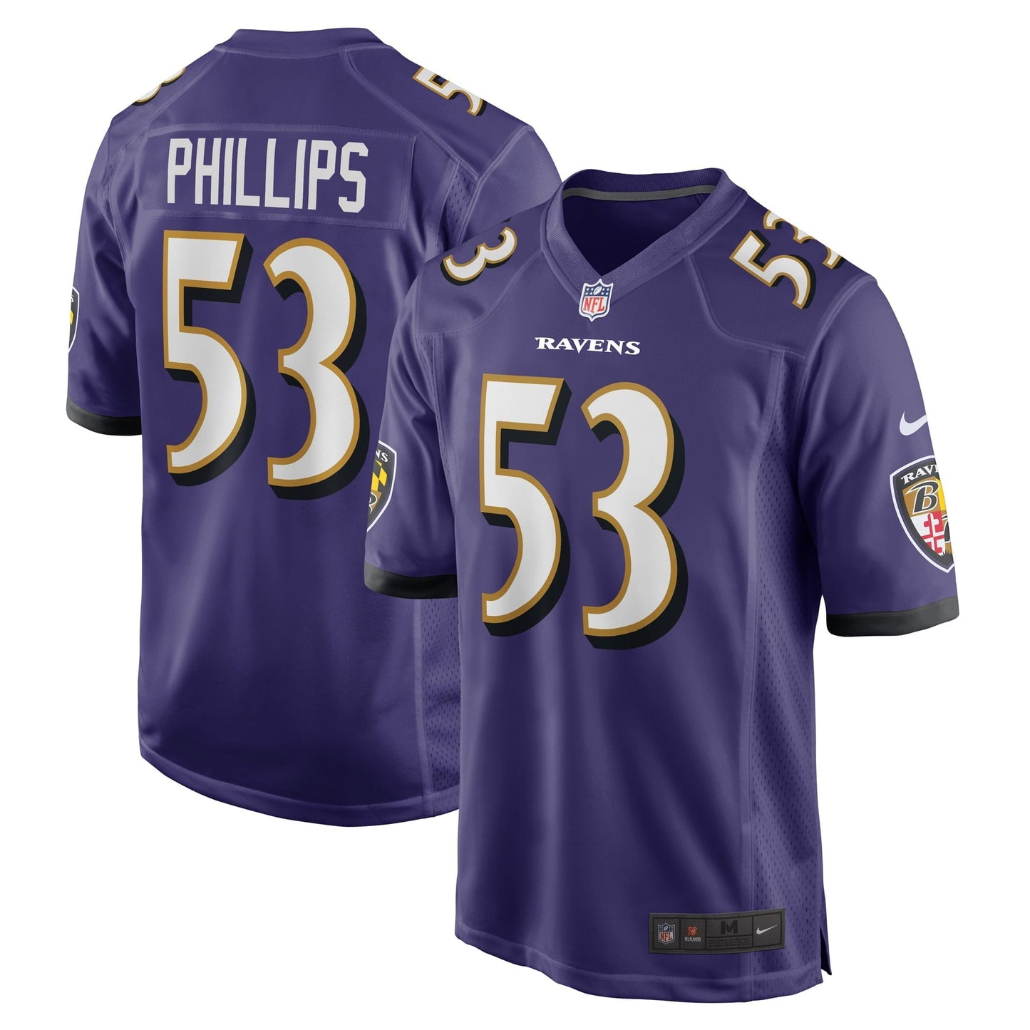 Men's Nike Del'Shawn Phillips Purple Baltimore Ravens Game Player Jersey