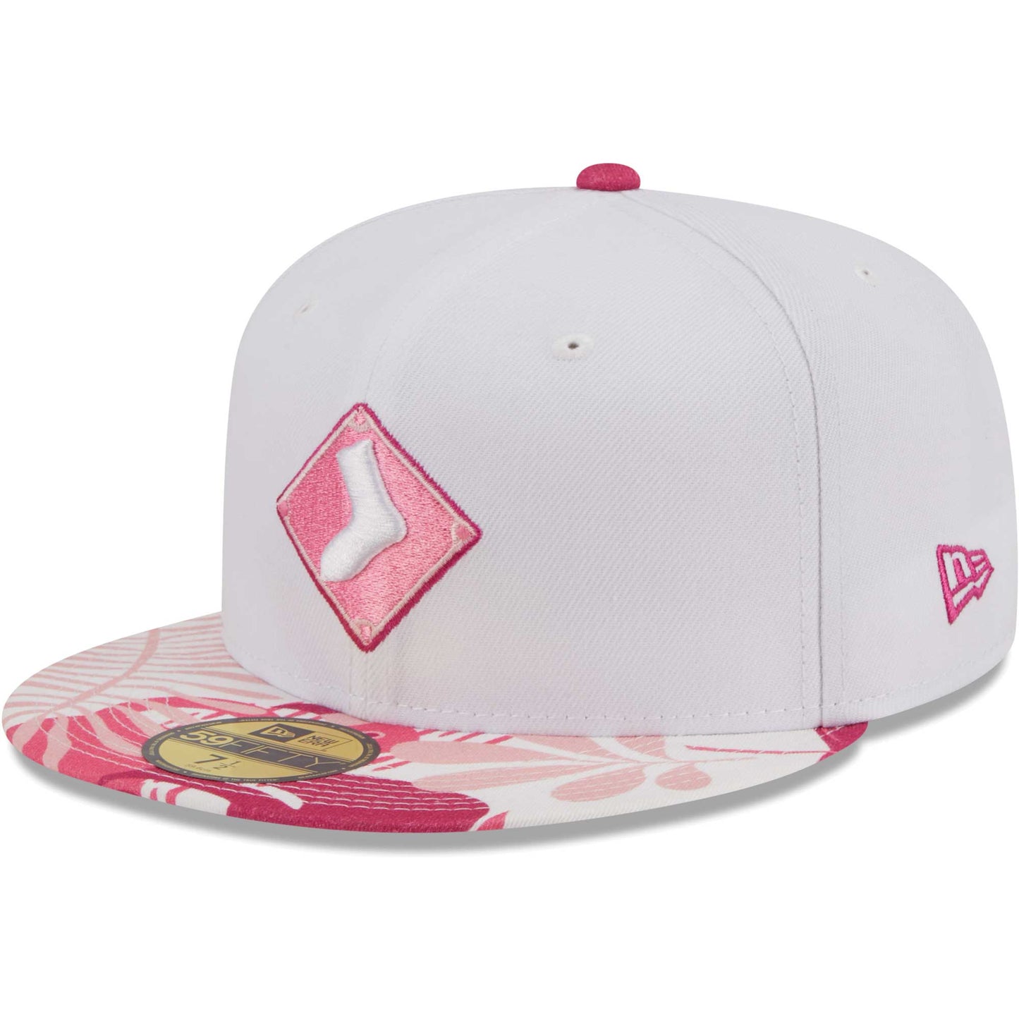 Chicago White Sox New Era Flamingo 59FIFTY Fitted Hat - White/Pink