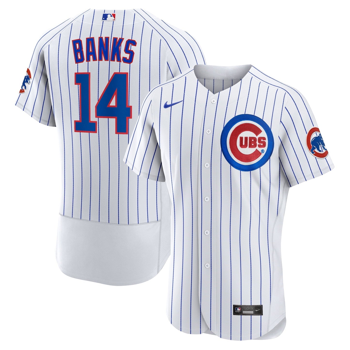 Men's Nike Ernie Banks White Chicago Cubs Home Authentic Retired Player Jersey