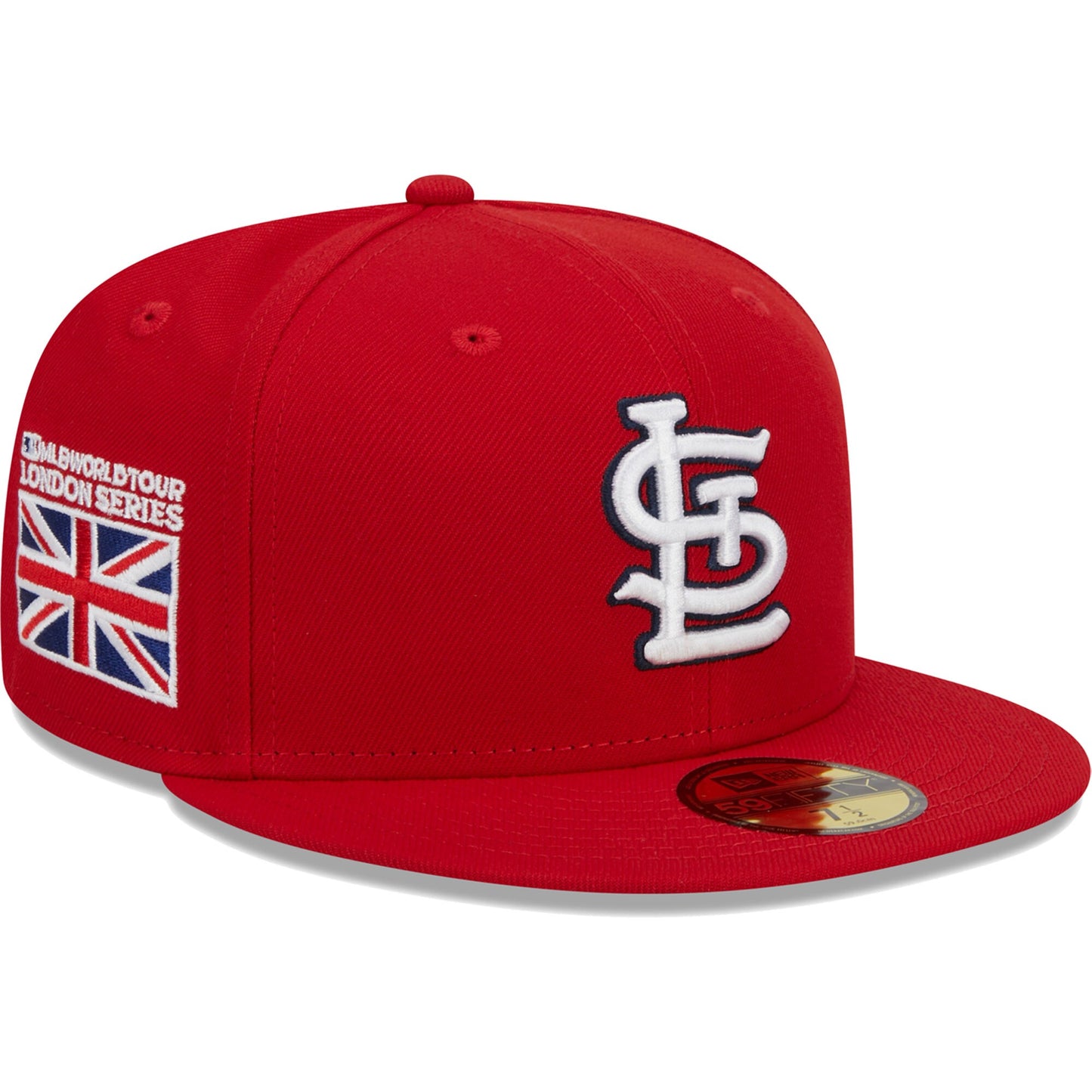 St. Louis Cardinals New Era 2023 MLB World Tour: London Series?Flag 59FIFTY Fitted Hat - Red