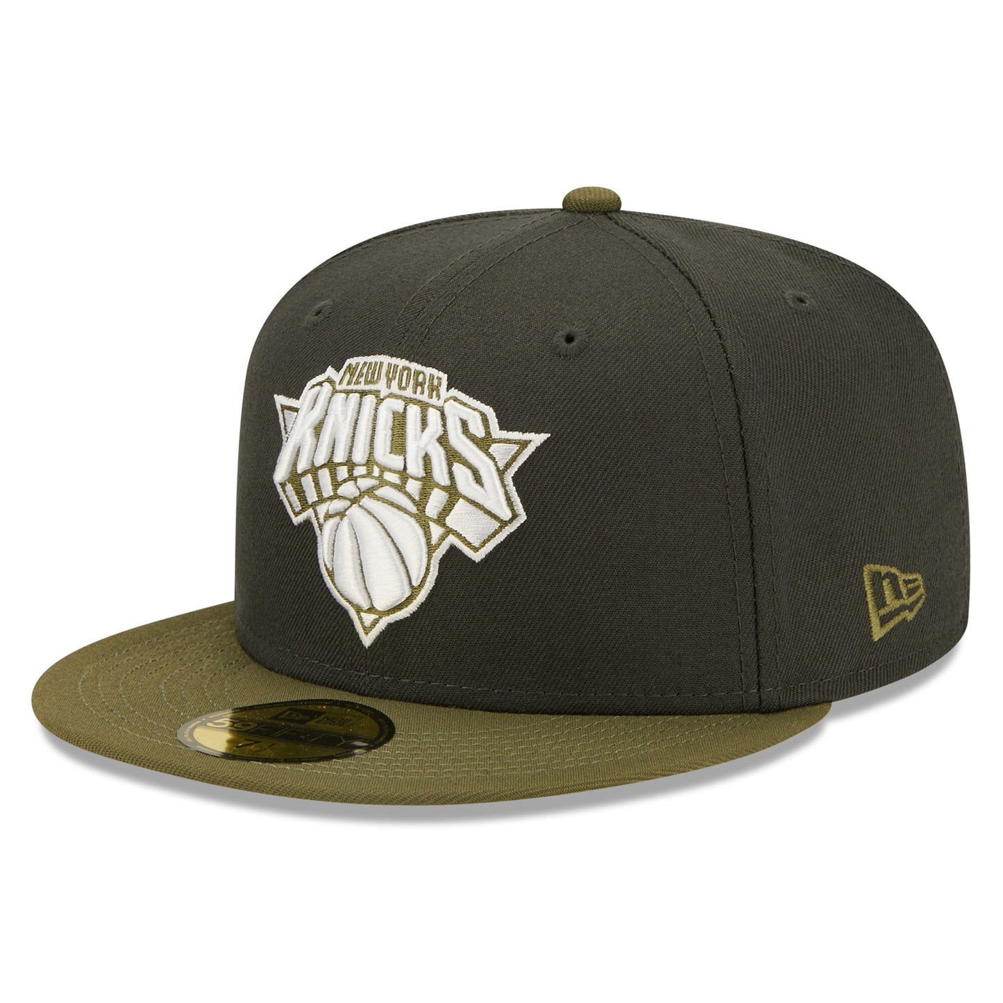 New York Knicks New Era Two-Tone 59FIFTY Fitted Hat - Charcoal/Olive