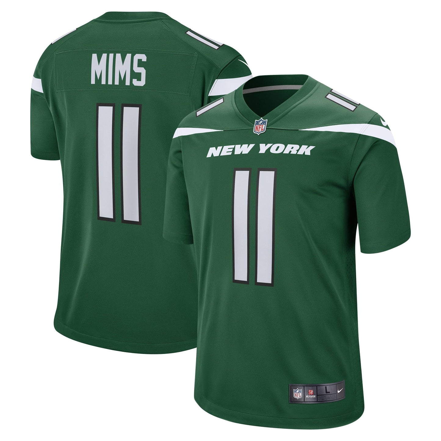 Men's Nike Denzel Mims Gotham Green New York Jets Game Jersey
