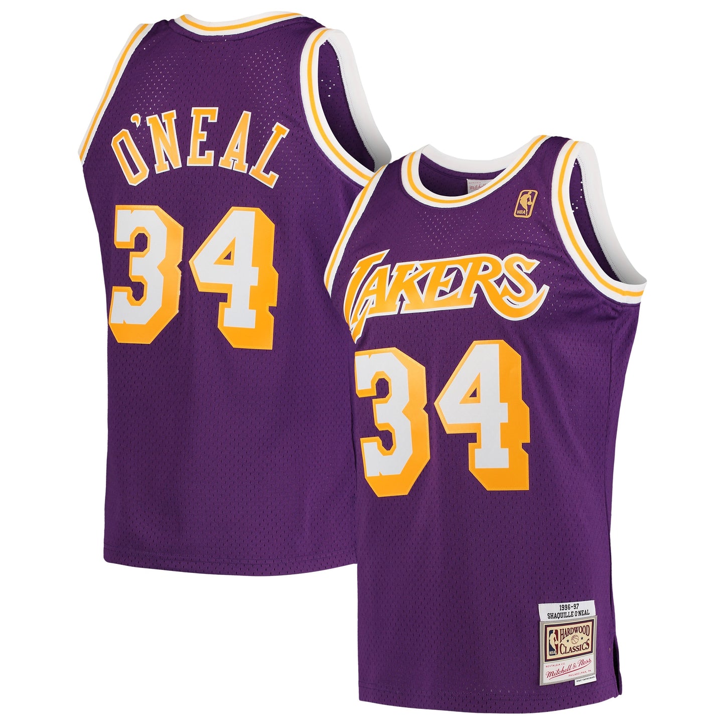 Shaquille O'Neal Los Angeles Lakers Mitchell & Ness Hardwood Classics Swingman Jersey - Purple