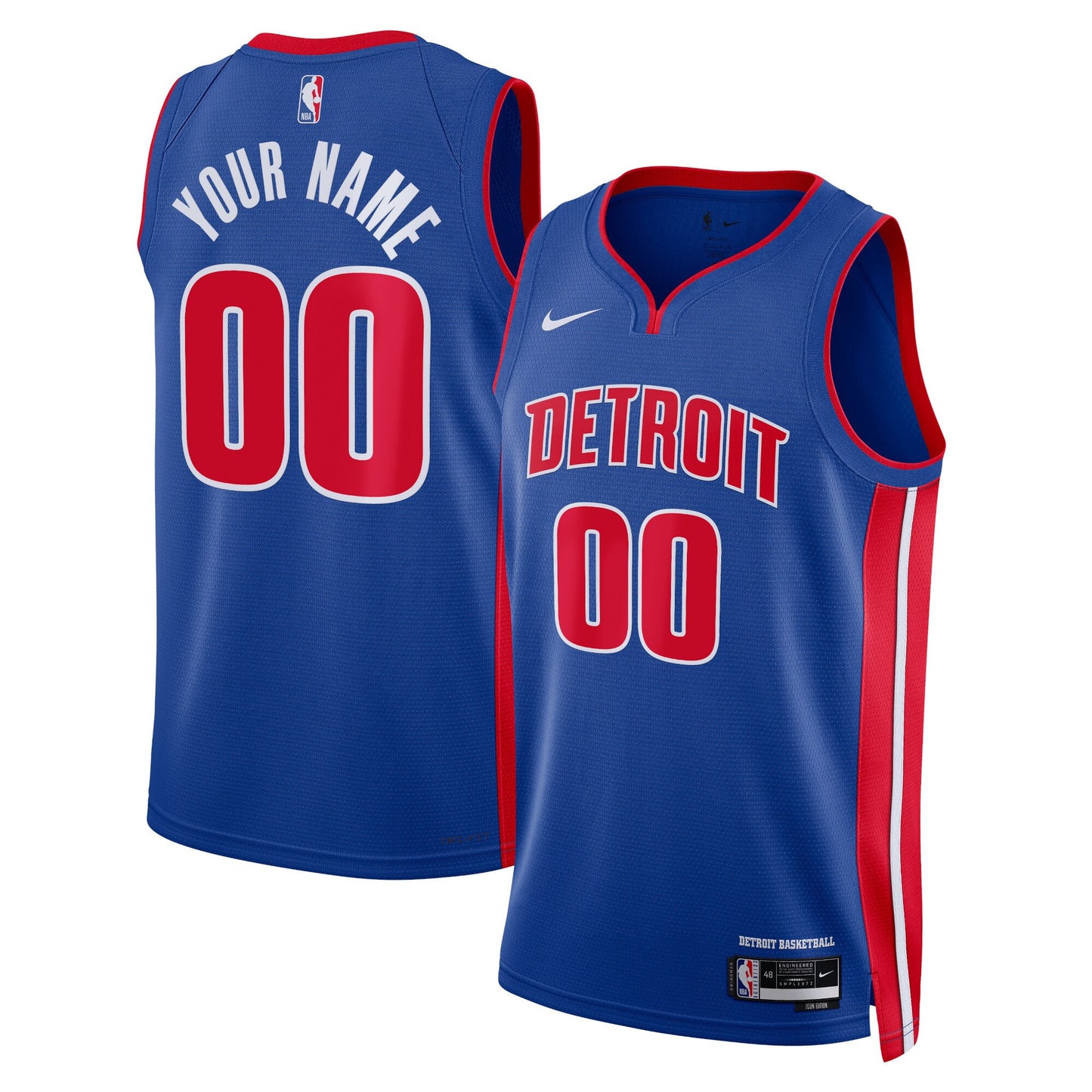 Detroit Pistons Nike Unisex Swingman Custom Jersey Blue - Icon Edition