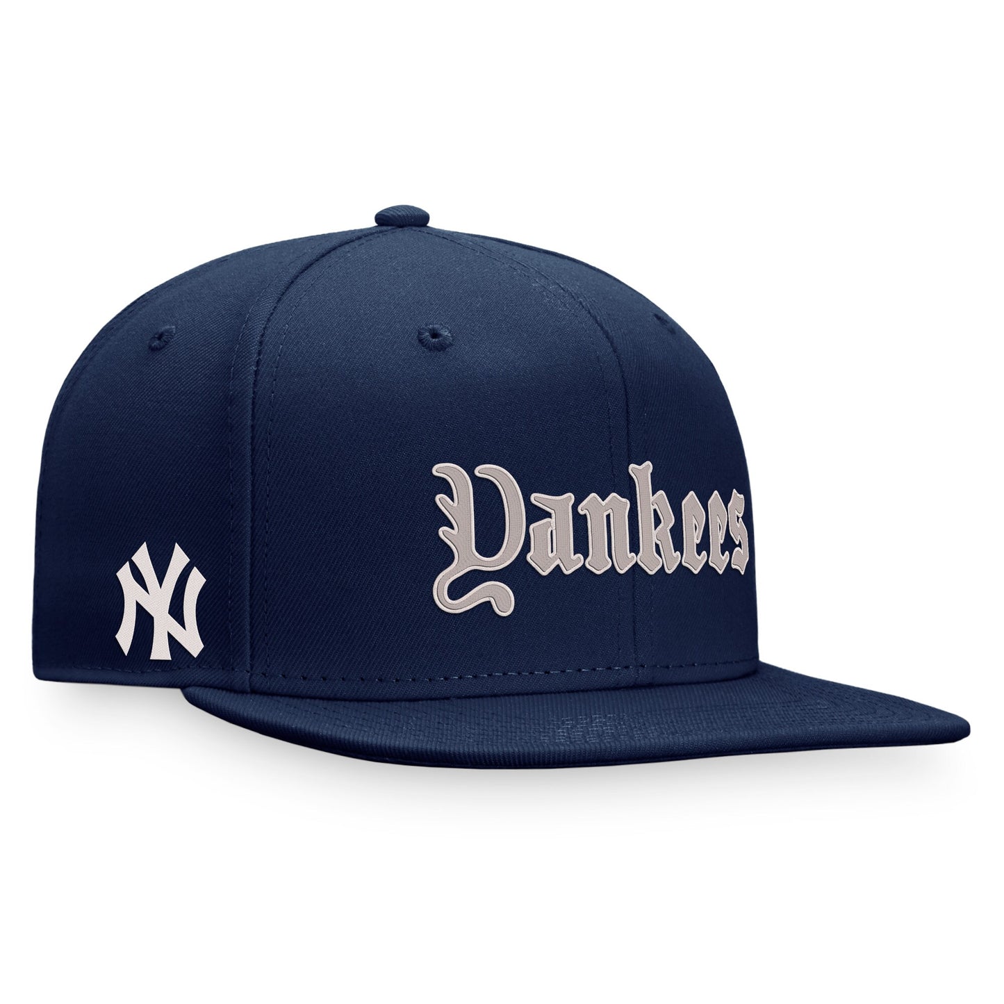 New York Yankees Fanatics Branded Gothic Script Fitted Hat - Navy