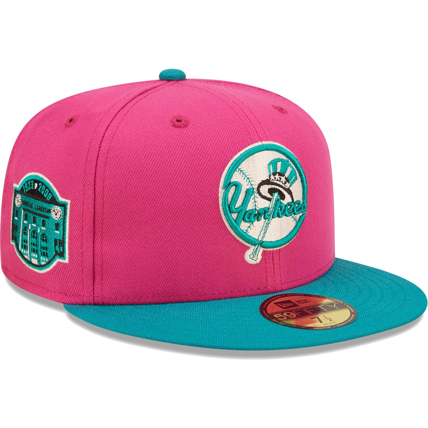 New York Yankees New Era Cooperstown Collection Yankee Stadium Passion Forest 59FIFTY Fitted Hat - Pink/Green