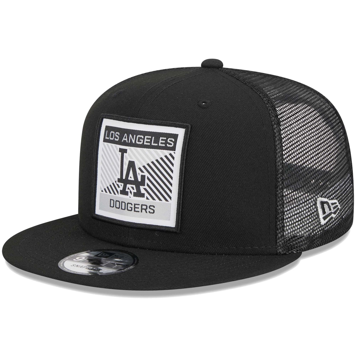 Los Angeles Dodgers New Era Scratch Squared Trucker 9FIFTY Snapback Hat - Black