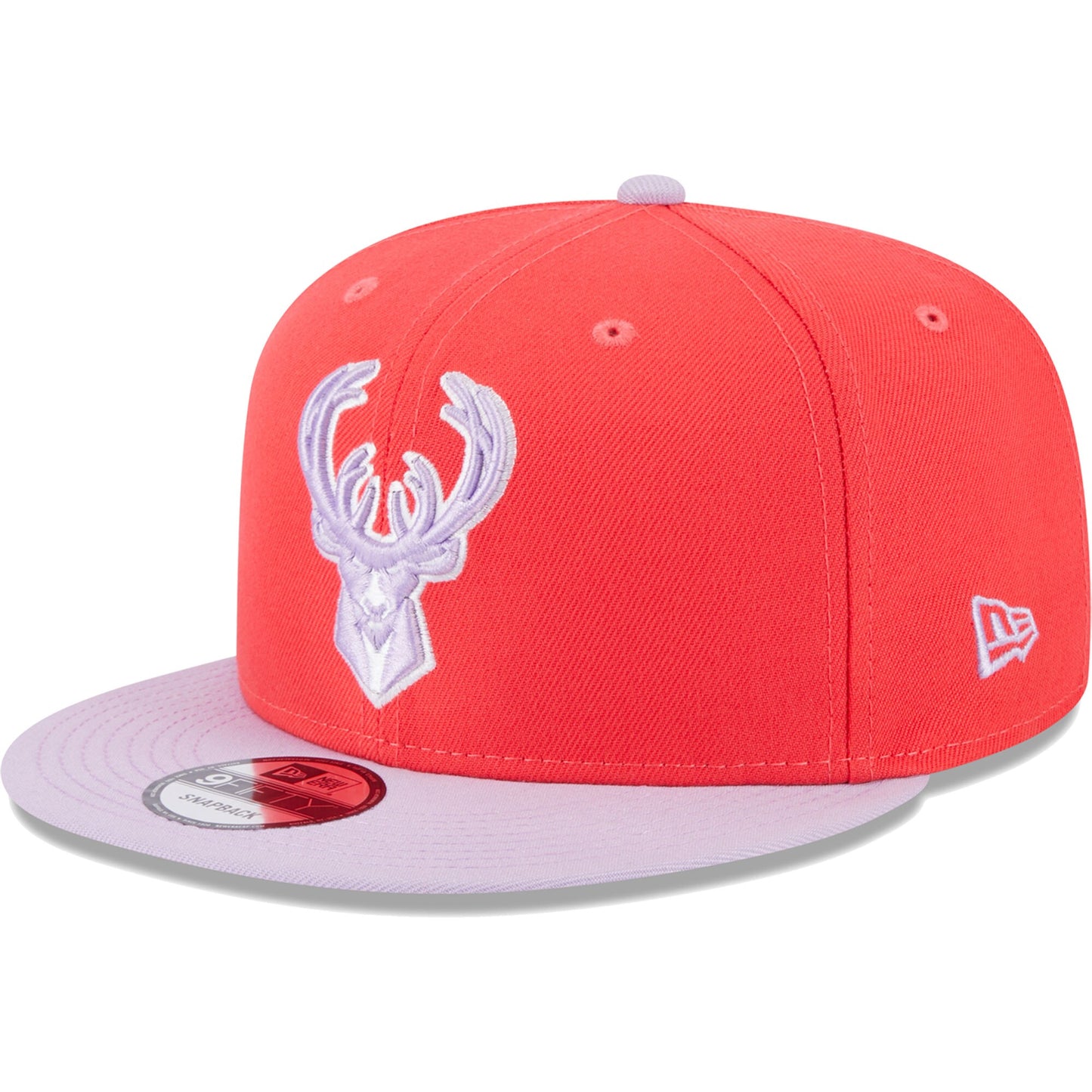Milwaukee Bucks New Era 2-Tone Color Pack 9FIFTY Snapback Hat - Red/Lavender