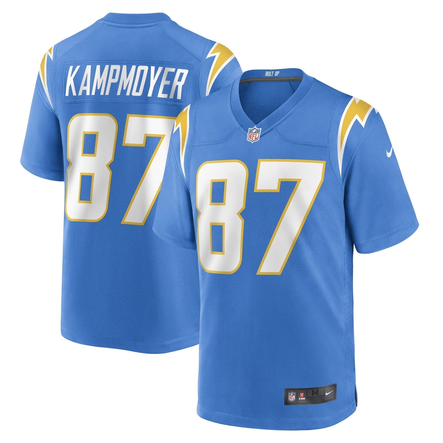 Men's Nike Hunter Kampmoyer Powder Blue Los Angeles Chargers Game Player Jersey