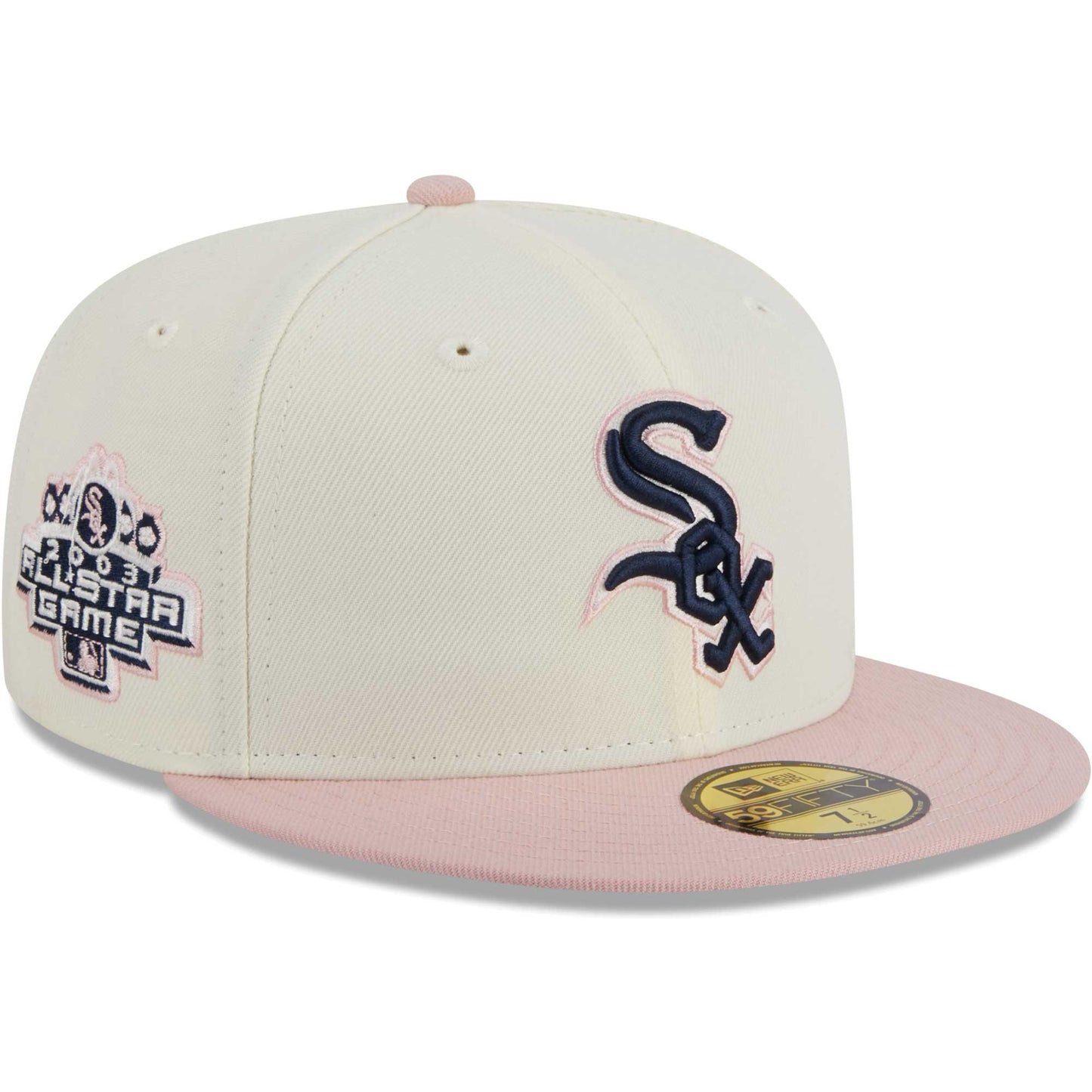 Chicago White Sox New Era Chrome Rogue 59FIFTY Fitted Hat - Cream/Pink
