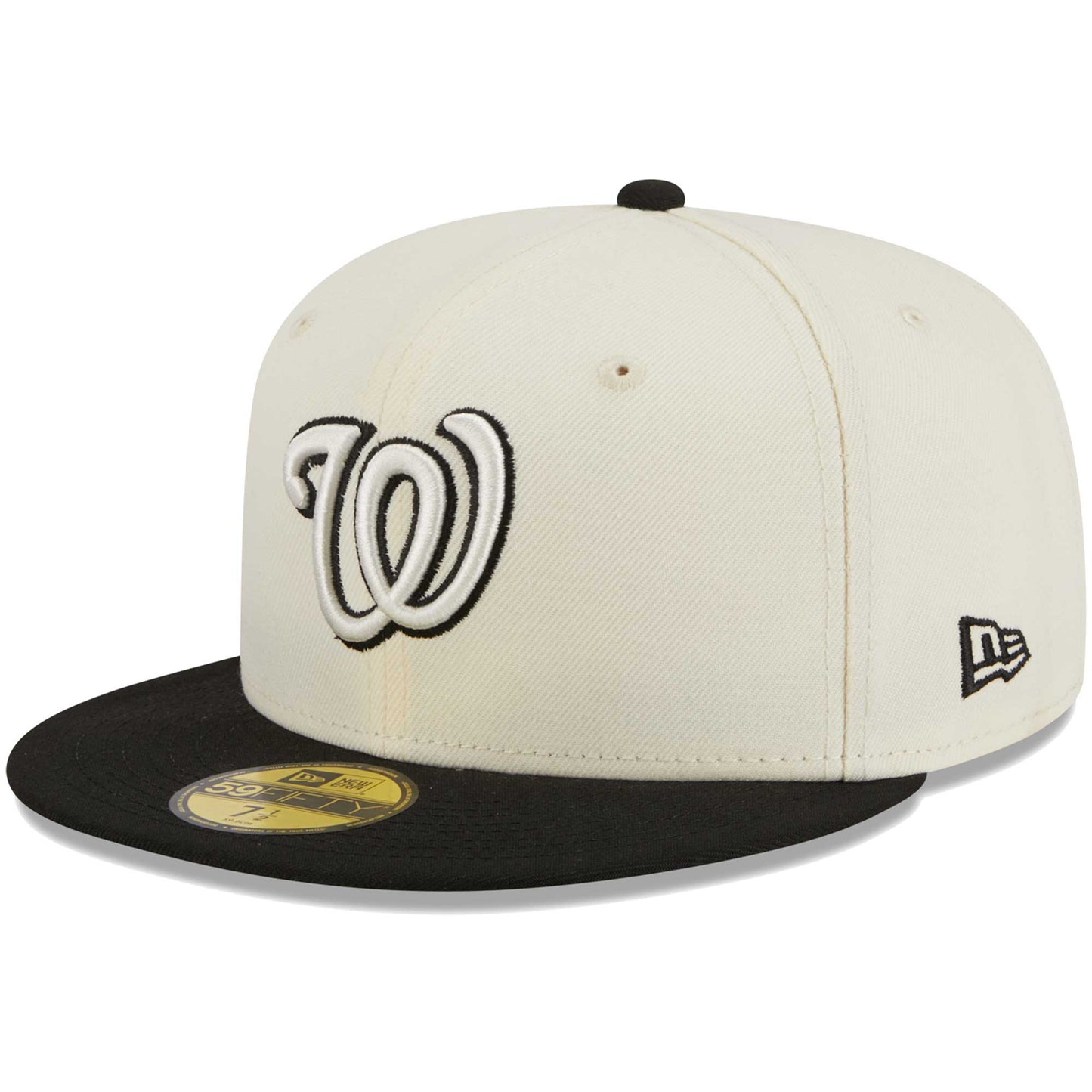 Washington Nationals New Era Chrome 59FIFTY Fitted Hat - Stone/Black