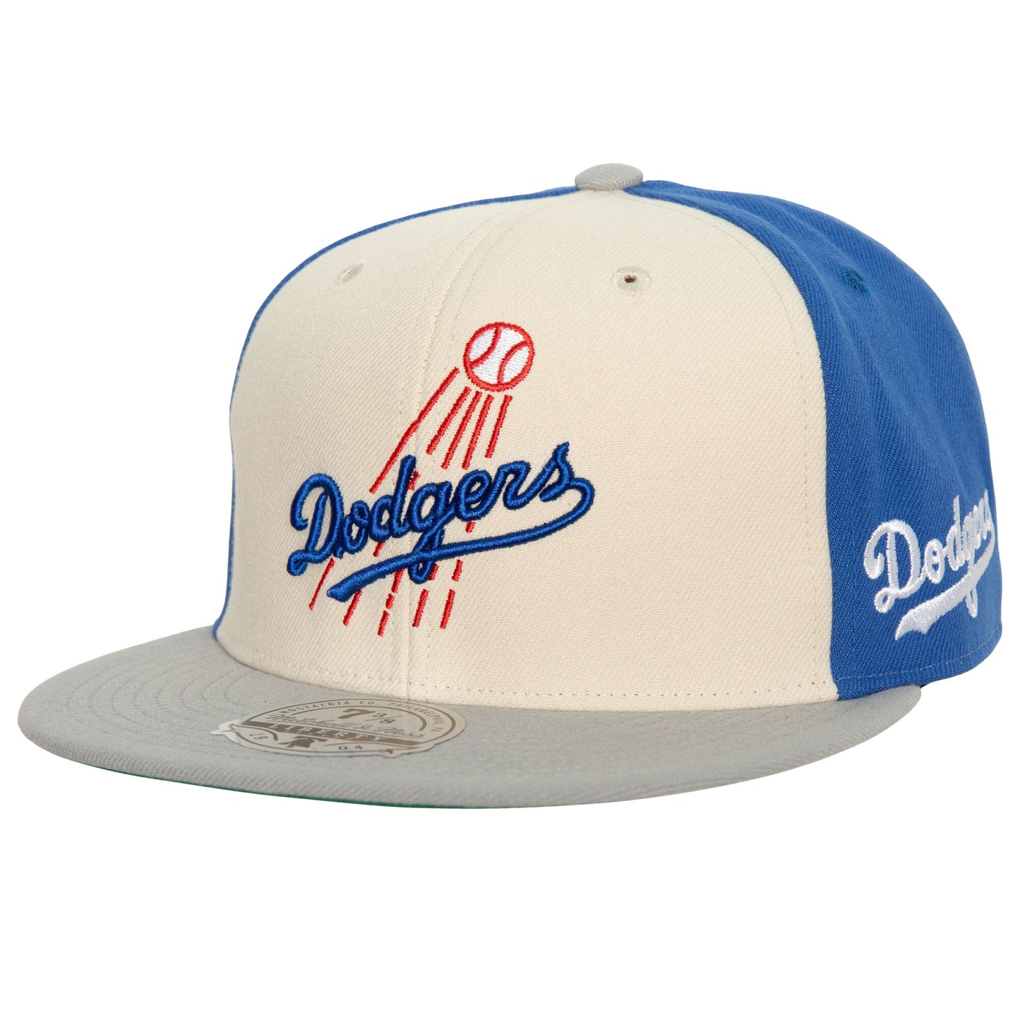 Los Angeles Dodgers Mitchell & Ness 100th Anniversary Homefield Fitted Hat - Cream/Gray