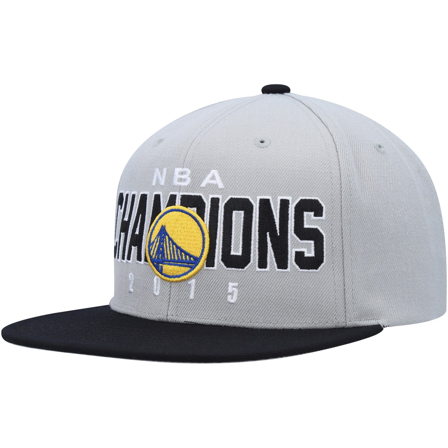 Golden State Warriors Mitchell & Ness Hardwood Classics 2015 NBA Champions Snapback Hat - Gray/Black