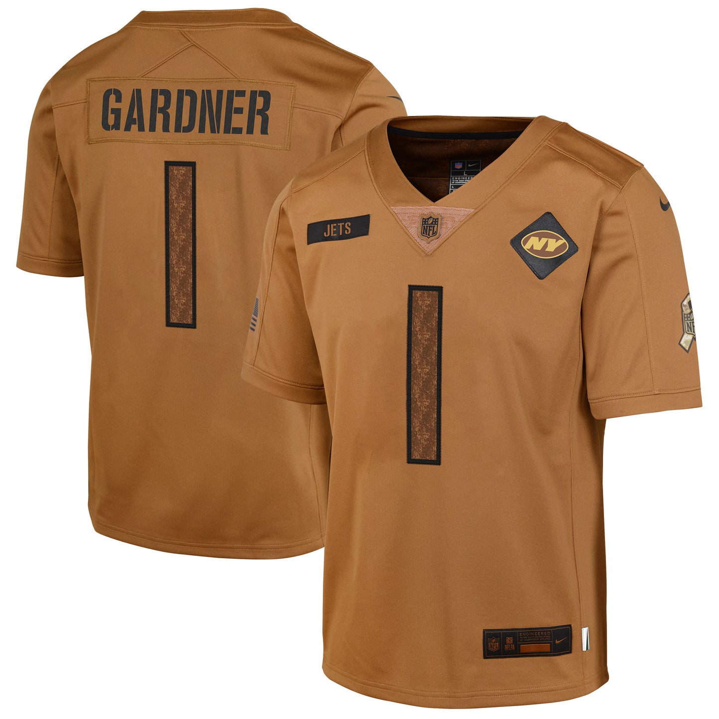 Ahmad Sauce Gardner New York Jets Nike Youth 2023 Salute To Service Limited Jersey - Brown