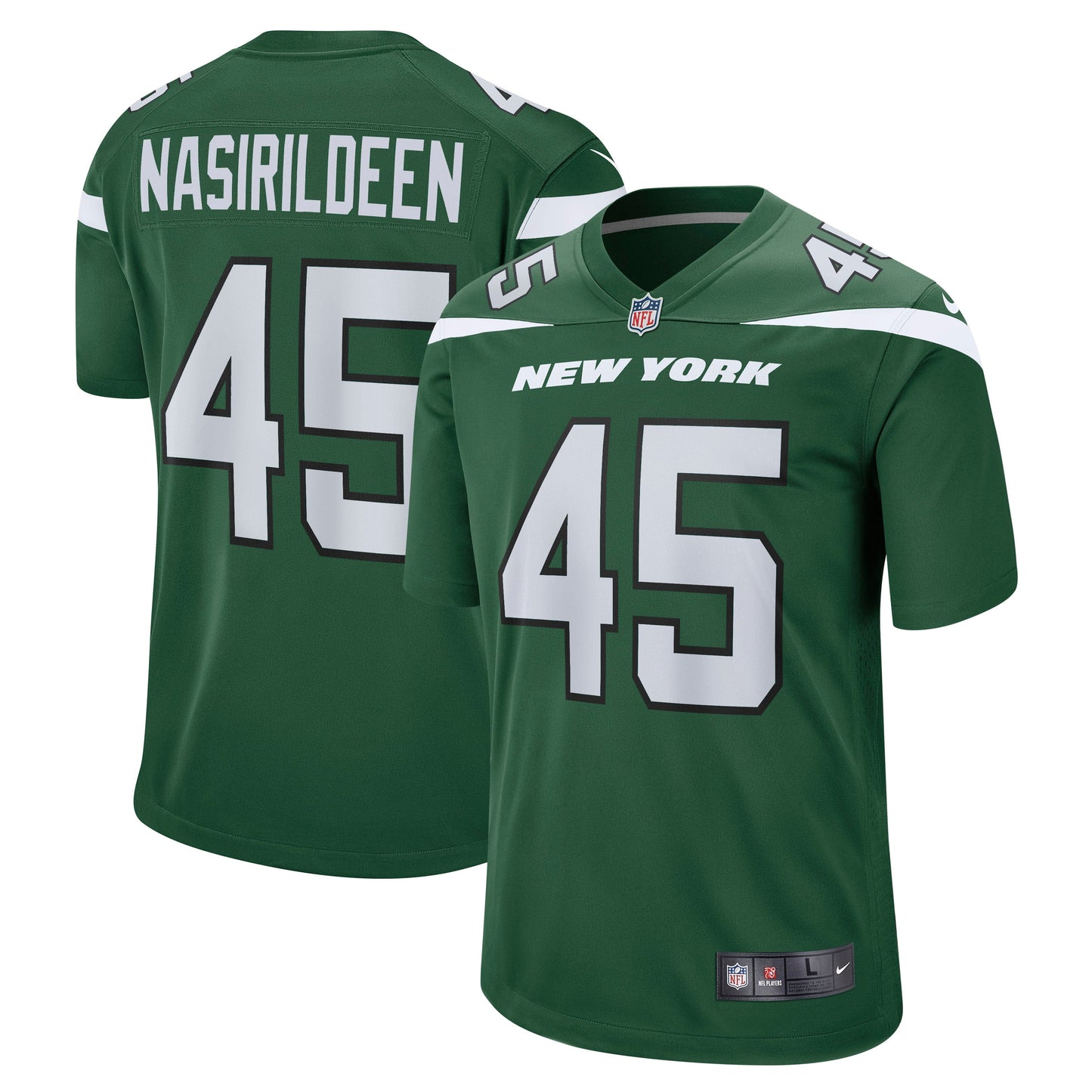 Men's Nike Hamsah Nasirildeen Gotham Green New York Jets Game Jersey